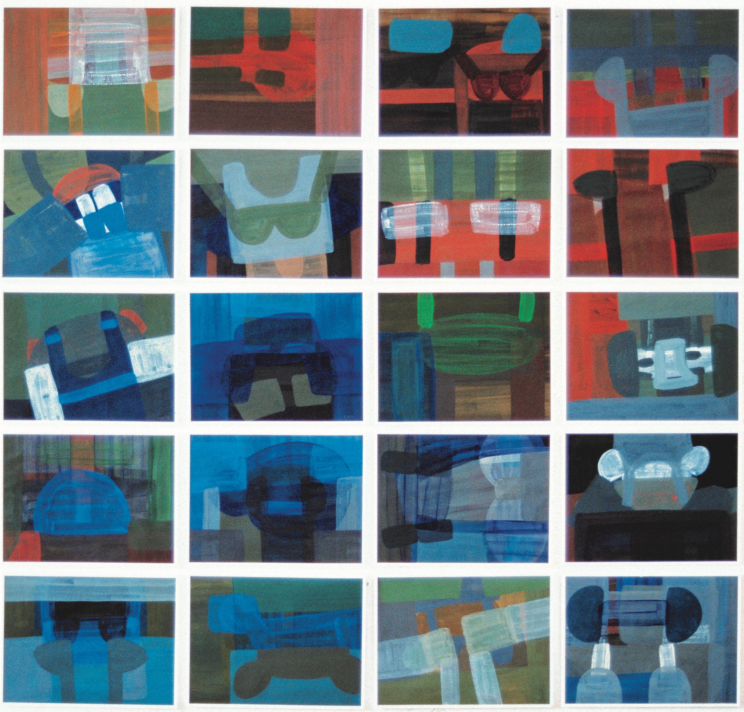 FLAGS 2 -  Composition abstraite moderne, grand format  Peinture - 20 éléments