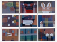 FLAGS 4 -  Modern Abstract Composition Painting - 9 Elements