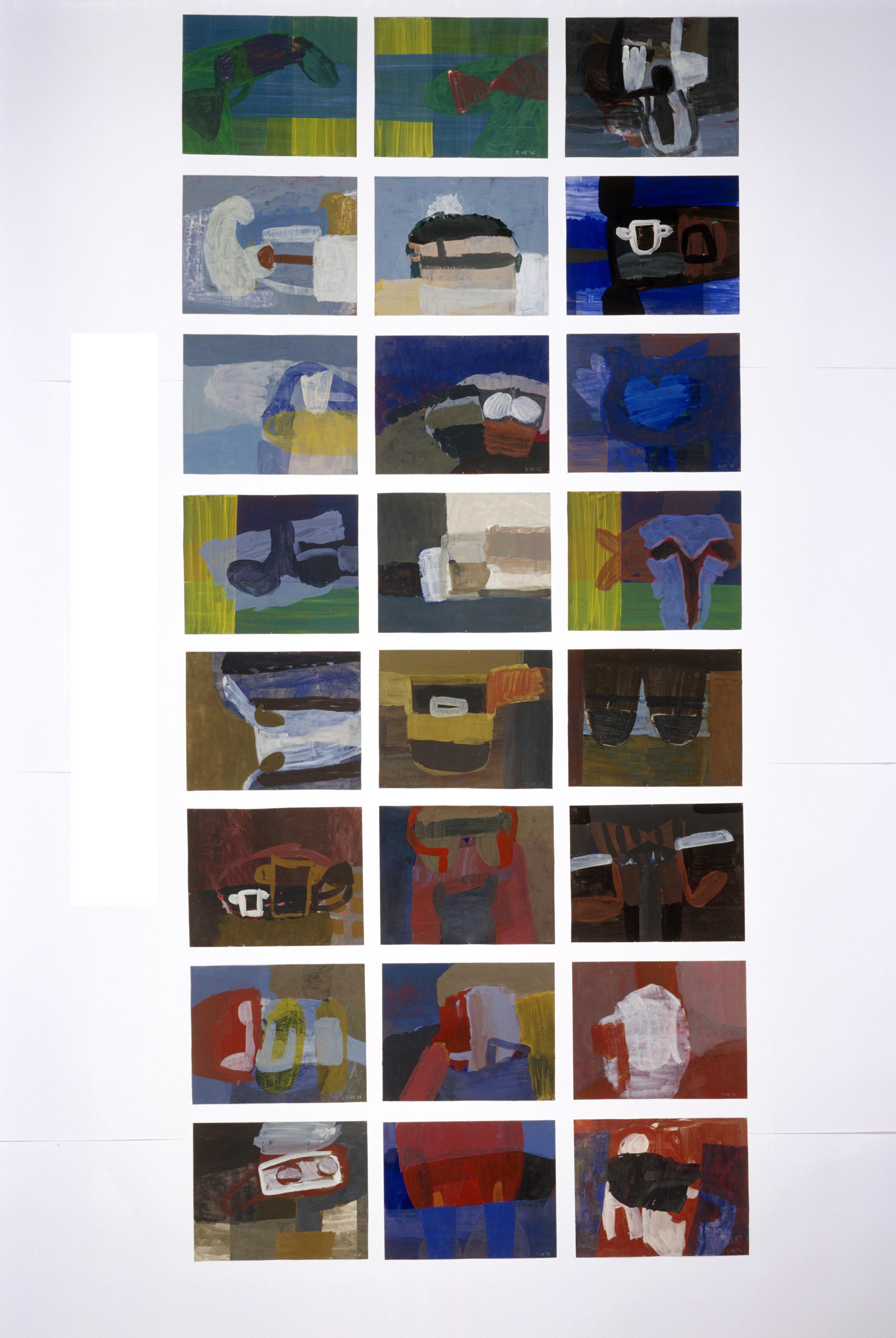 BANDIERE 7 -  Installazione di pittura astratta moderna, formato grande  - 24 Elementi - Painting di Dominika Krechowicz