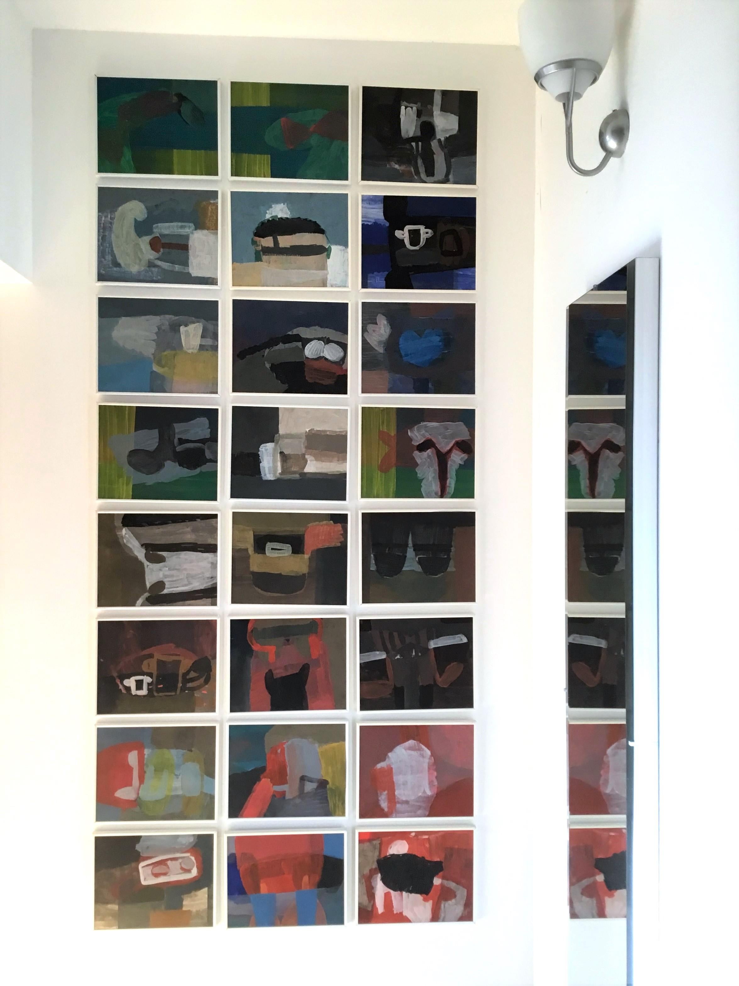 BANDIERE 7 -  Installazione di pittura astratta moderna, formato grande  - 24 Elementi in vendita 1