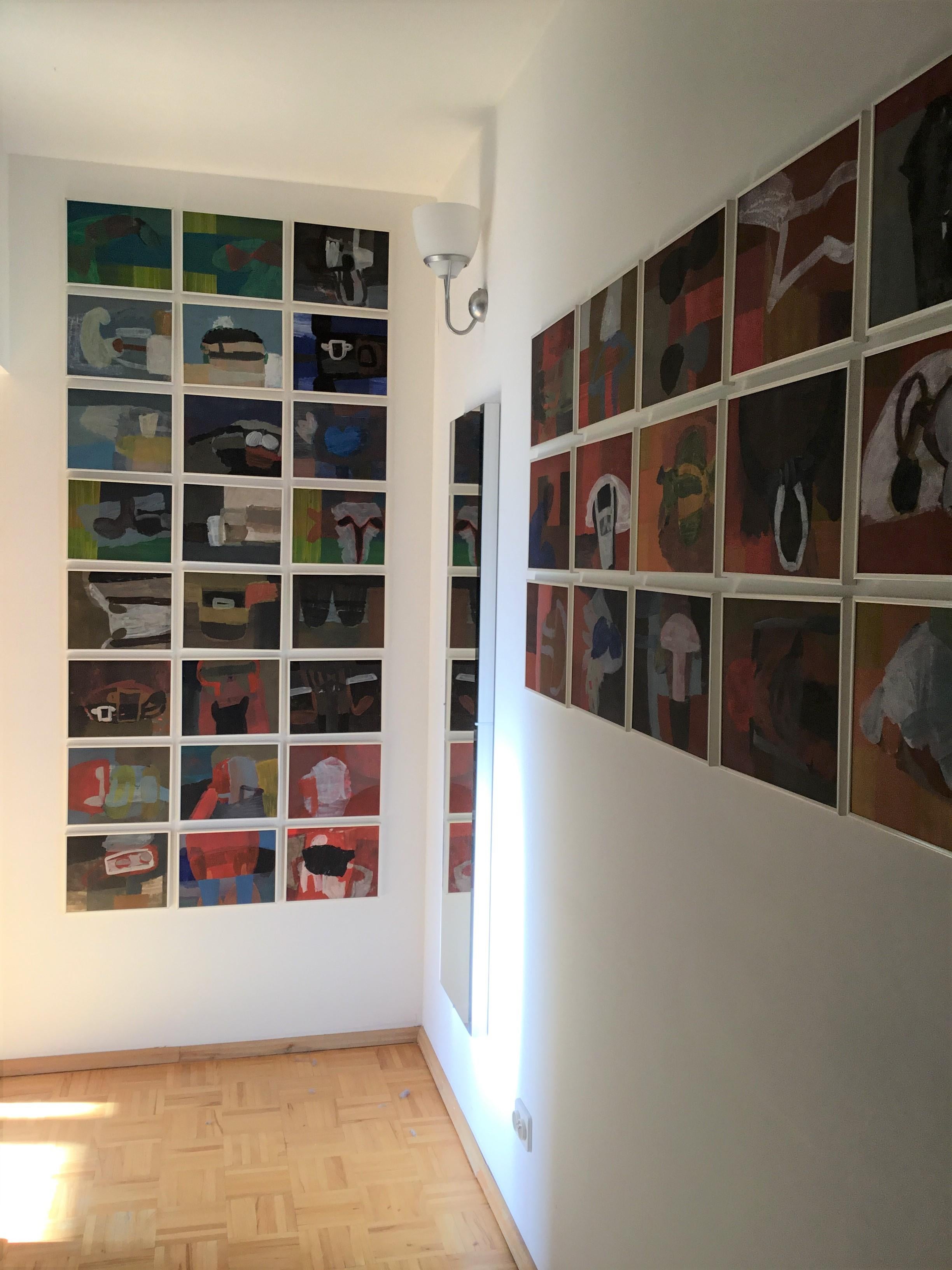 BANDIERE 7 -  Installazione di pittura astratta moderna, formato grande  - 24 Elementi in vendita 4
