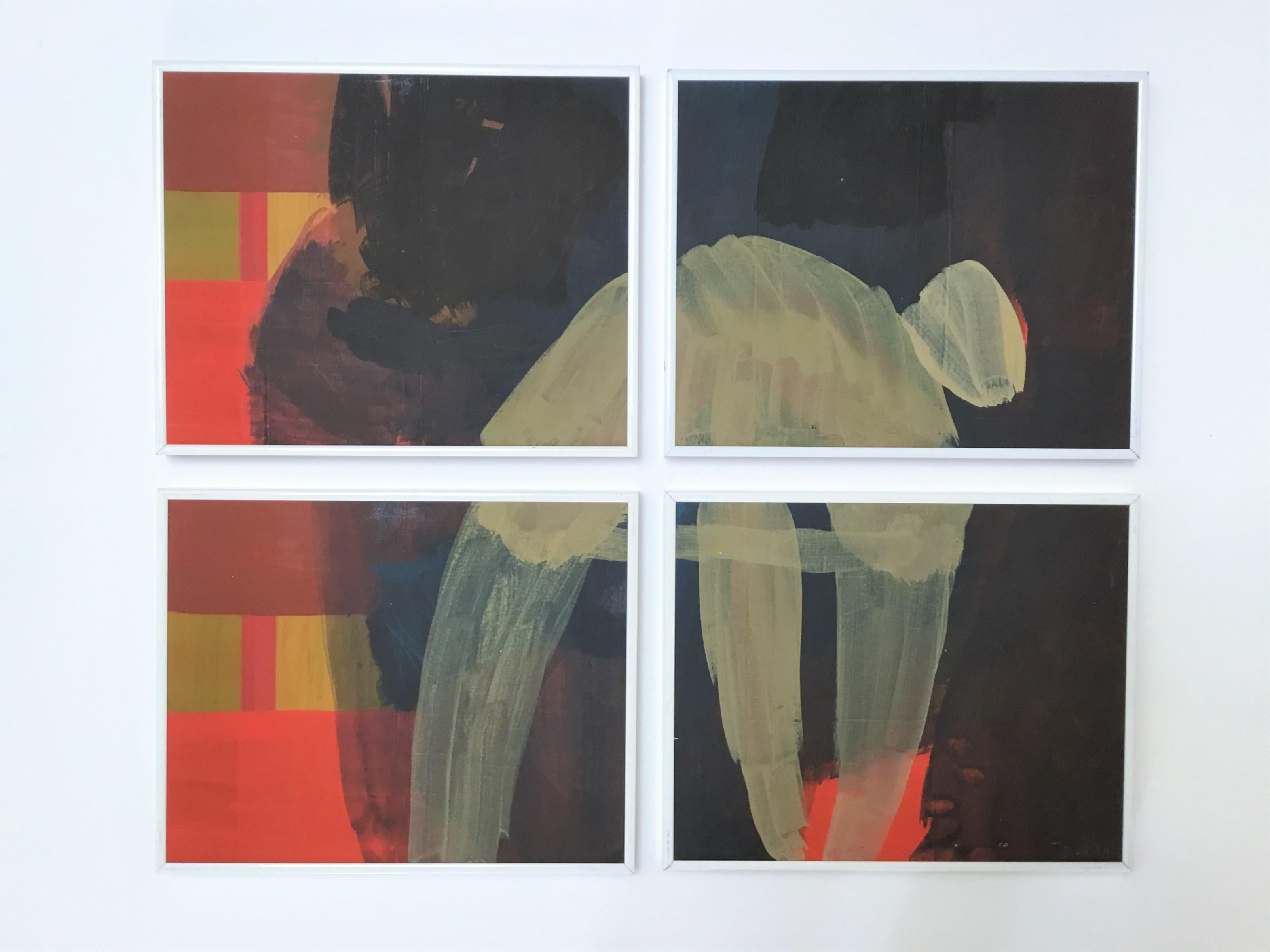 DRAPEAUX 9 -  Composition de peinture abstraite moderne - 4 éléments