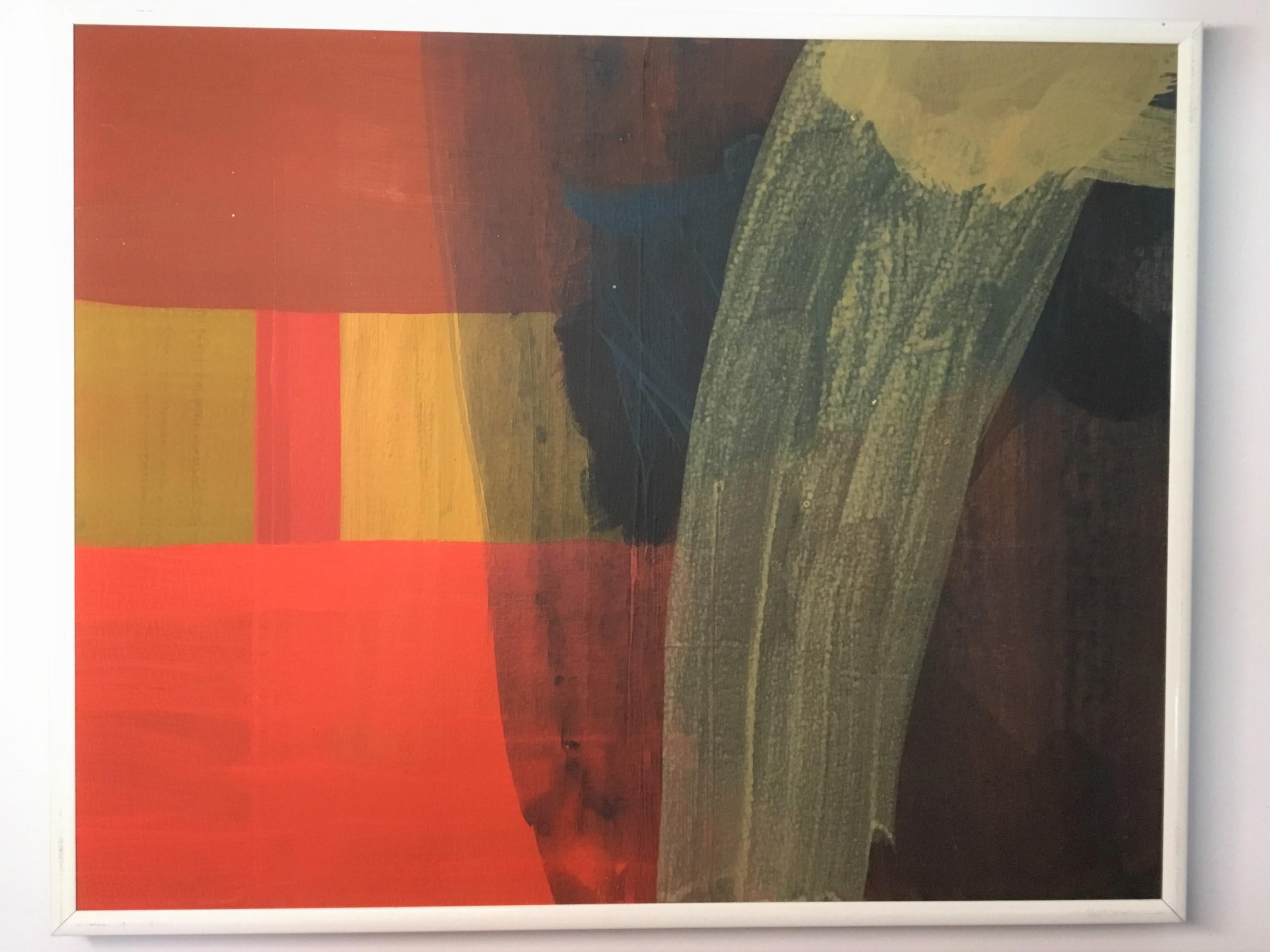 BANDIERE 9 -  Installazione di pittura astratta moderna - 4 elementi - Figurative Painting Grigio di Dominika Krechowicz