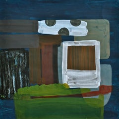 Sin título 01 - Pintura abstracta contemporánea,  Composición moderna enmarcada