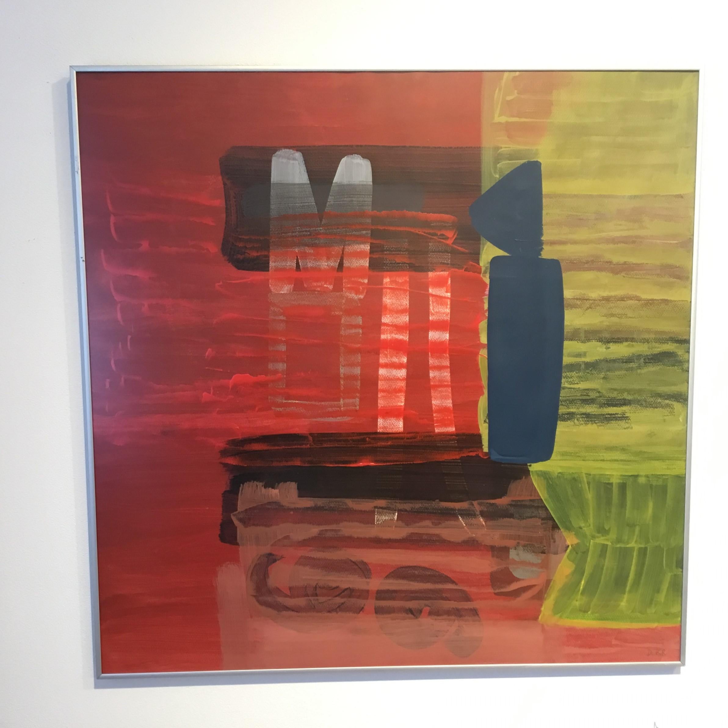 Untitled 02 - Zeitgenössische abstrakte Malerei,  Bunt gerahmte Komposition – Painting von Dominika Krechowicz