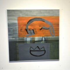 Peinture abstraite contemporaine sans titre 07, Composition encadrée colorée