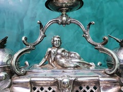 Dominikus Kott 19th Century German Silver Rococo Ink Stand, 1840s