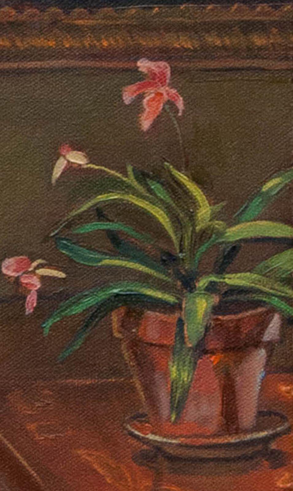Lady Gazing Through The Window, Painting, Oil on Canvas 1
