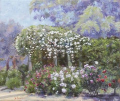 Roses In A Garden, Painting, Oil on Canvas