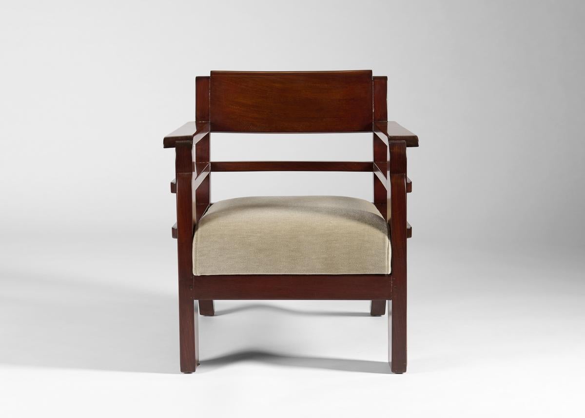 Art Déco Dominique, André Domin & Marcel Genevrière, Coppia di poltrone, Francia, 1935 in vendita