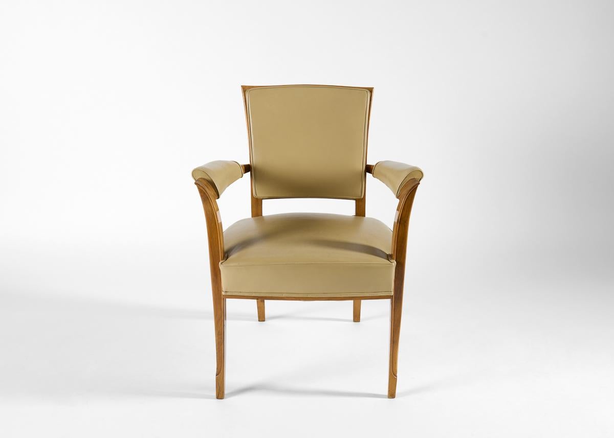 Art déco Dominique, André Domin & Marcel Genevrière, Paire de fauteuils, France, C. 1947 en vente
