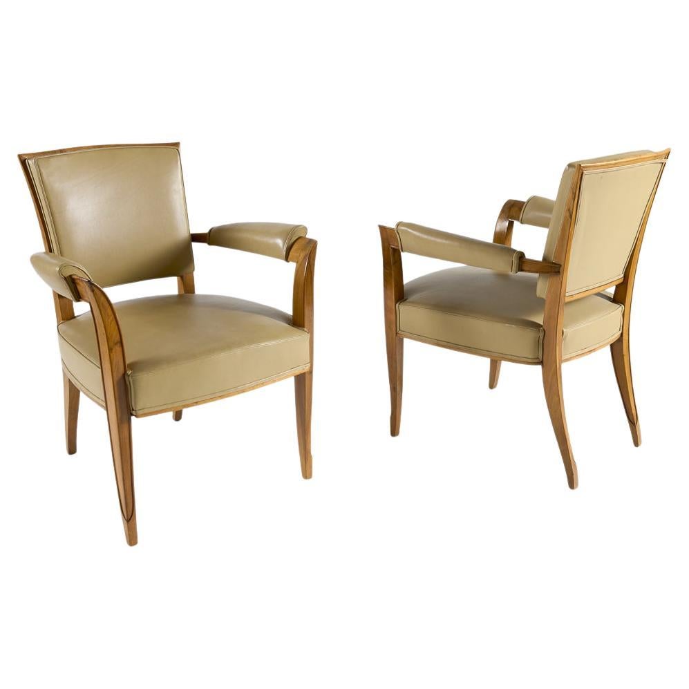 Dominique, André Domin & Marcel Genevrière, Pair of Armchairs, France, C. 1947