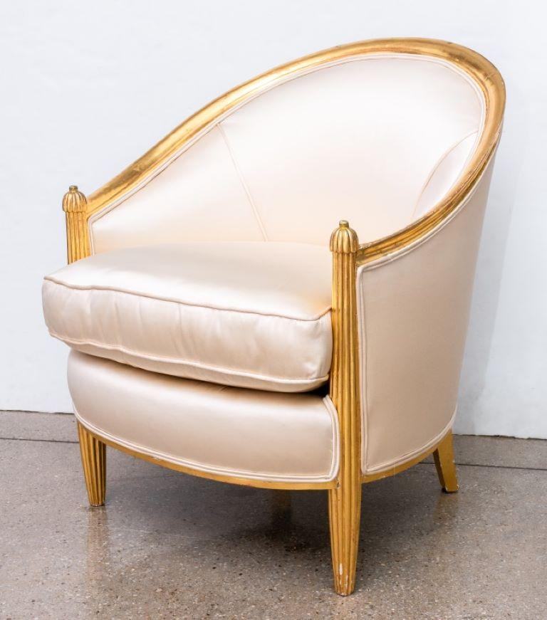 Dominique Attr. Art Deco Gilt Wood Armchairs, Pair In Excellent Condition In New York, NY