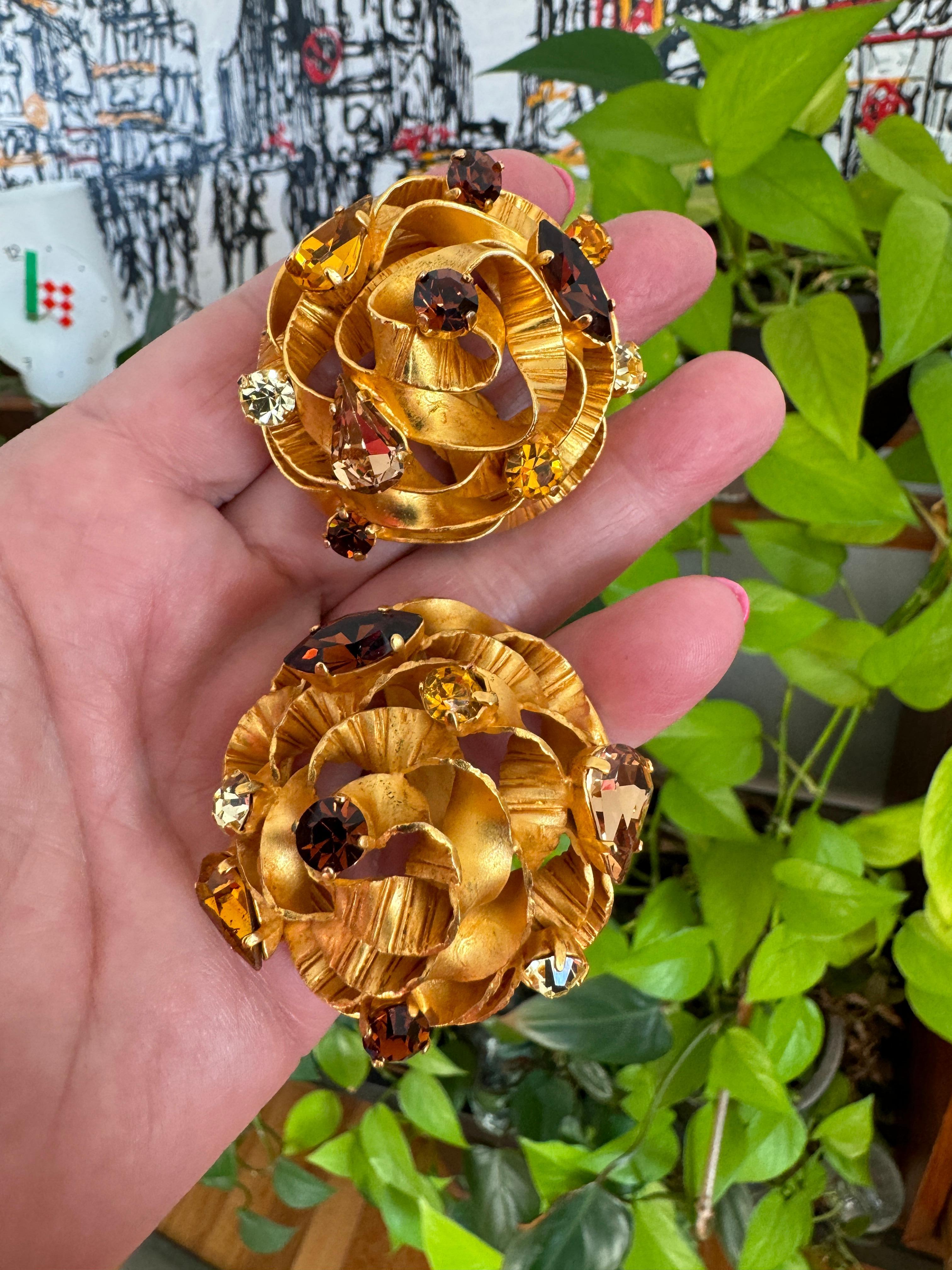 Dominique Aurientis Boucles d'oreilles en cristal neuves, jamais portées, années 1980 en vente 2