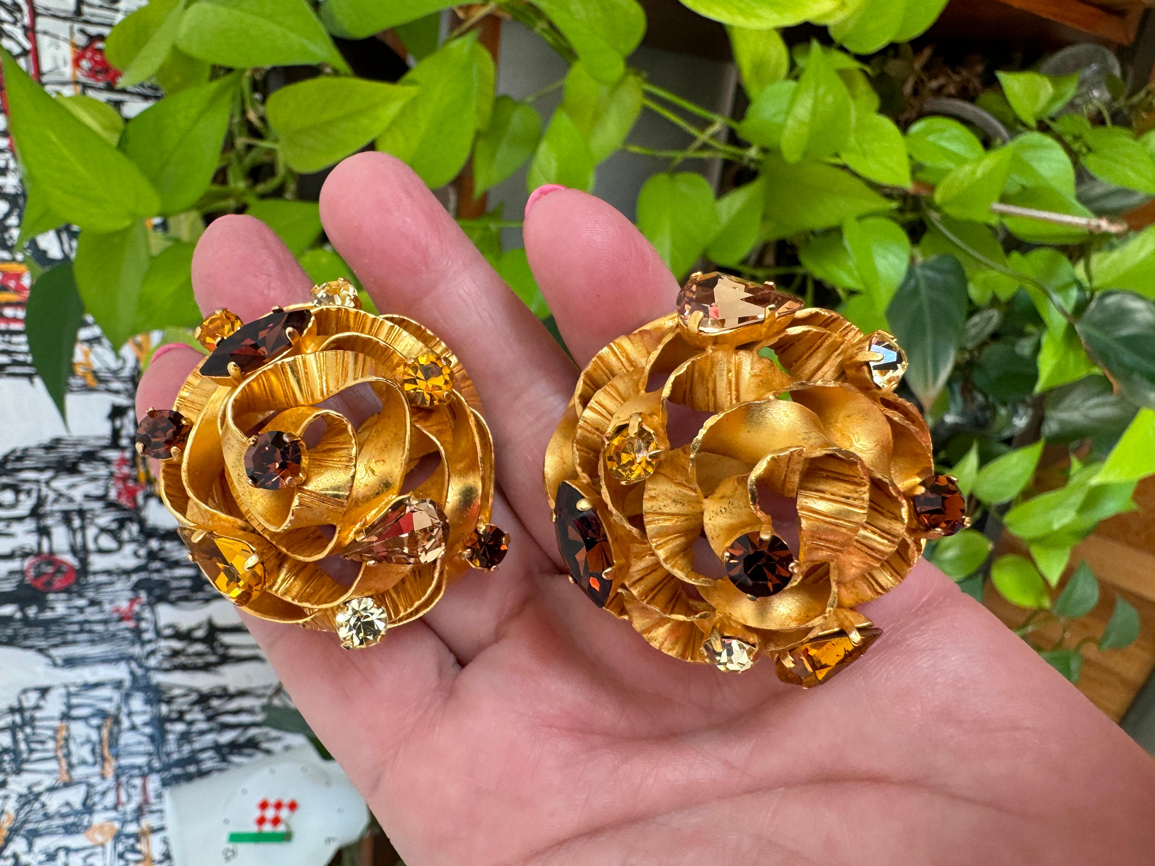 Dominique Aurientis Crystal Earrings New, Never Worn 1980s For Sale 3