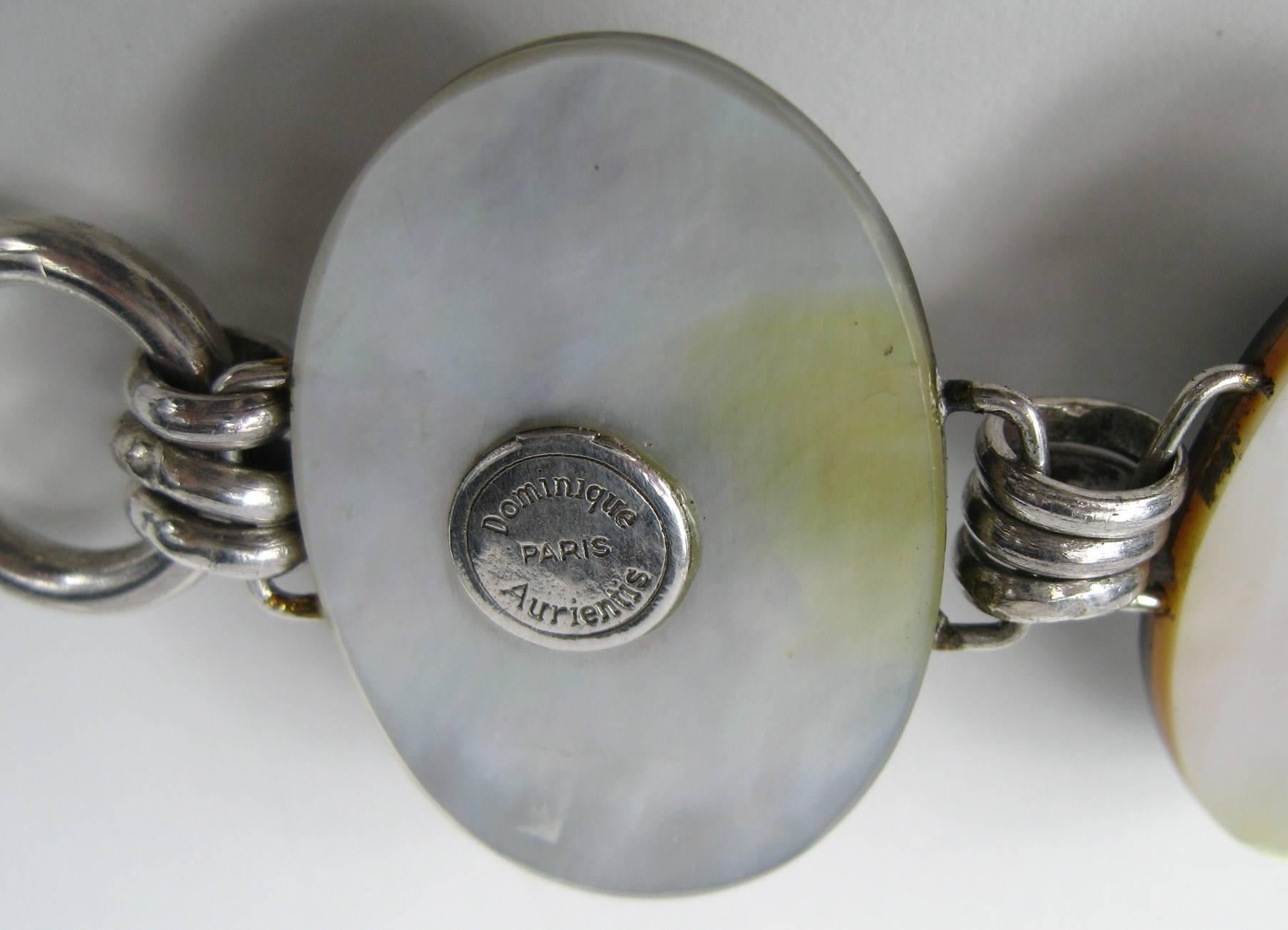  Dominique Aurientis Faceted Stone Sterling Silver Bracelet, New-1980s For Sale 1