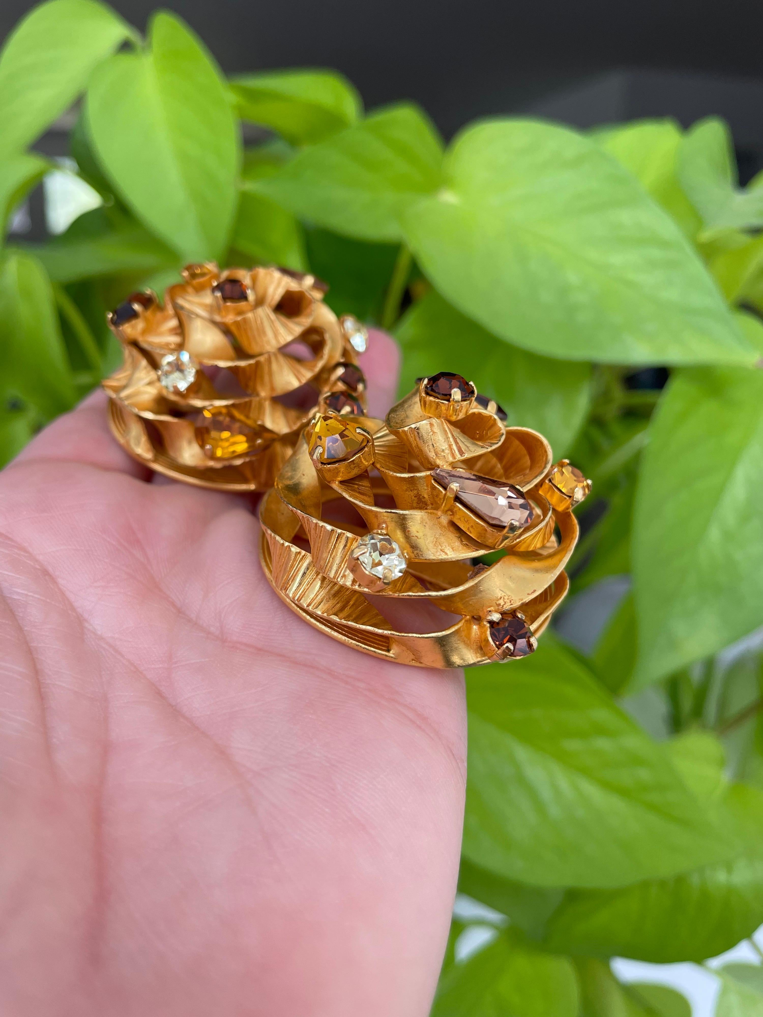 Dominique Aurientis Boucles d'oreilles en cristal neuves, jamais portées, années 1980 en vente 1