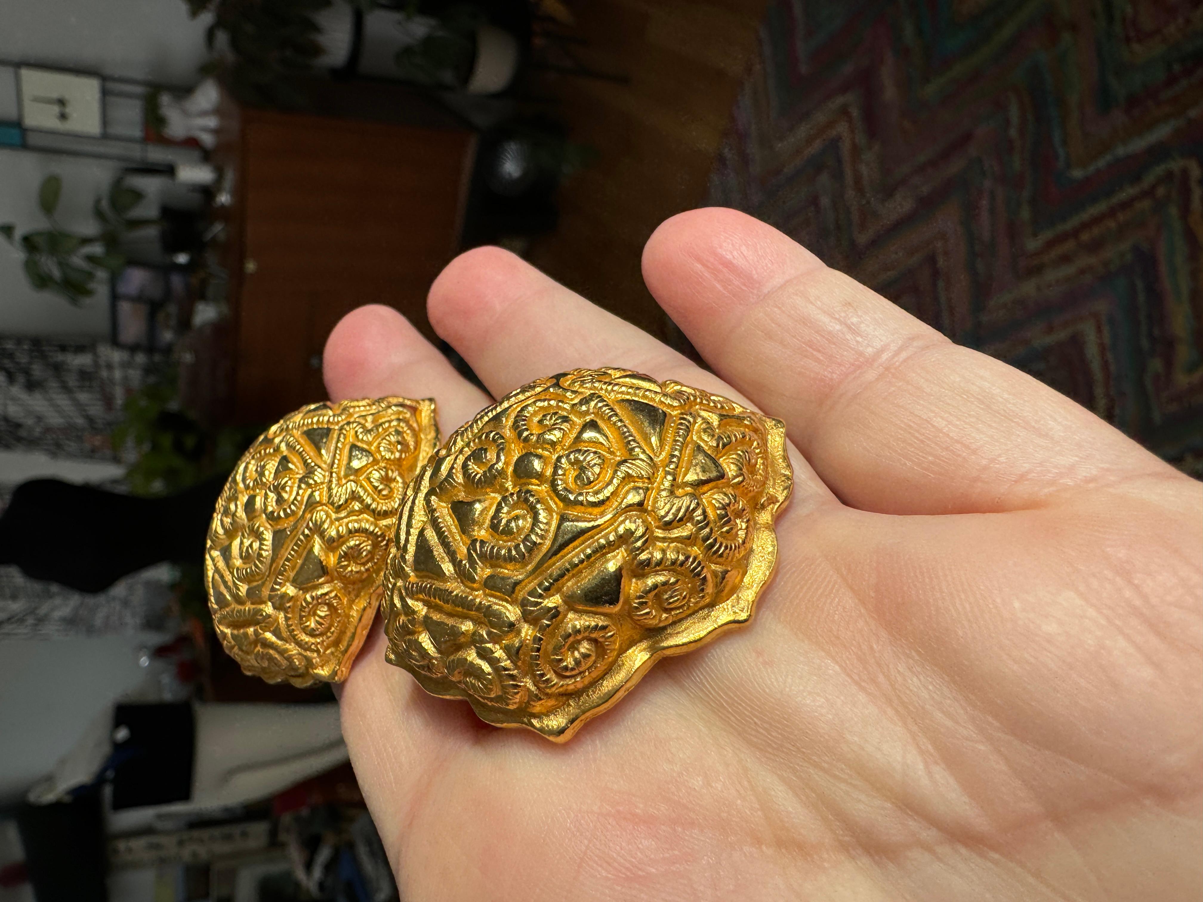 Dominique Aurientis Pendientes dorados 1980'S en venta 6