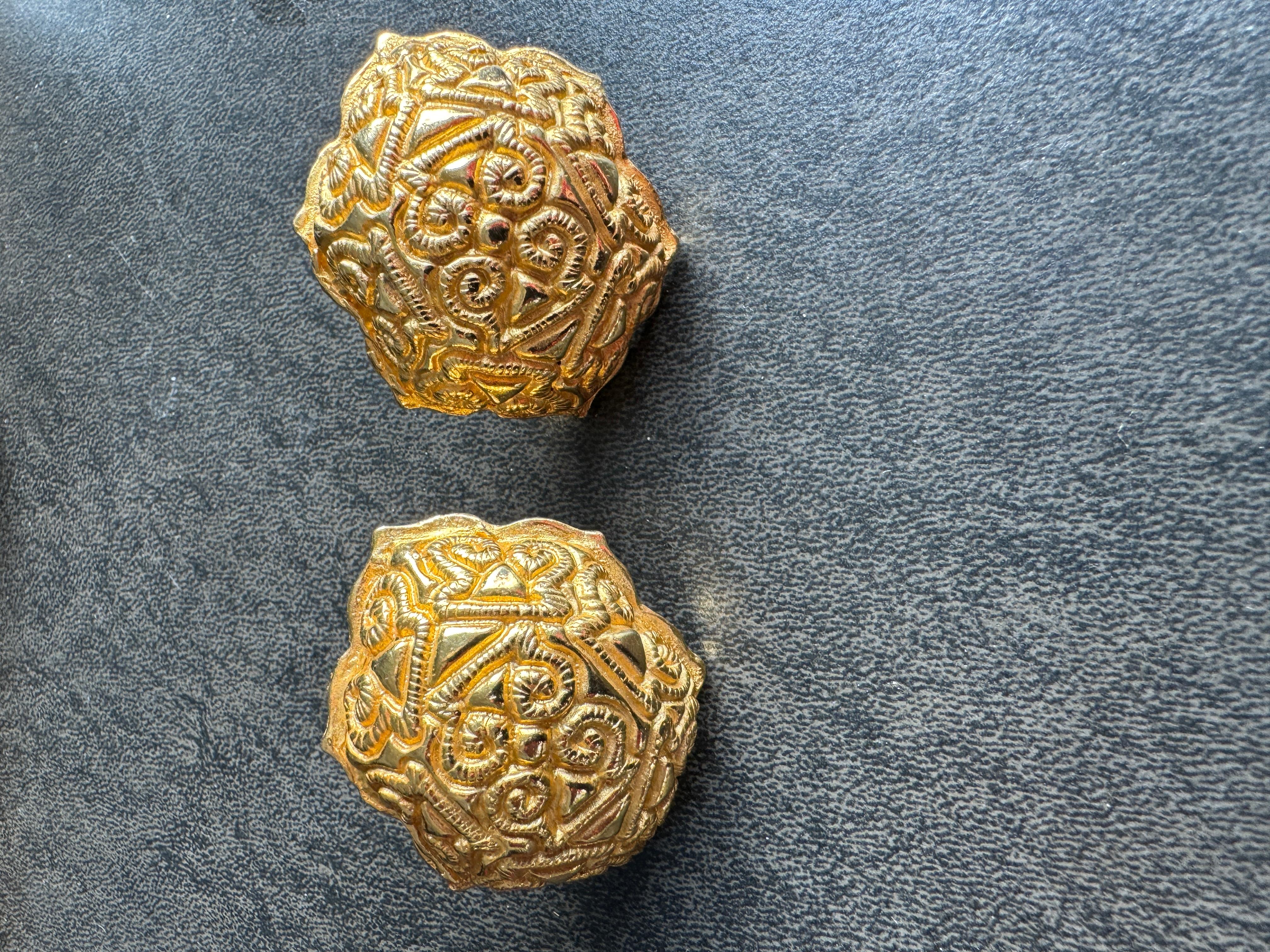 Dominique Aurientis Pendientes dorados 1980'S en venta 8