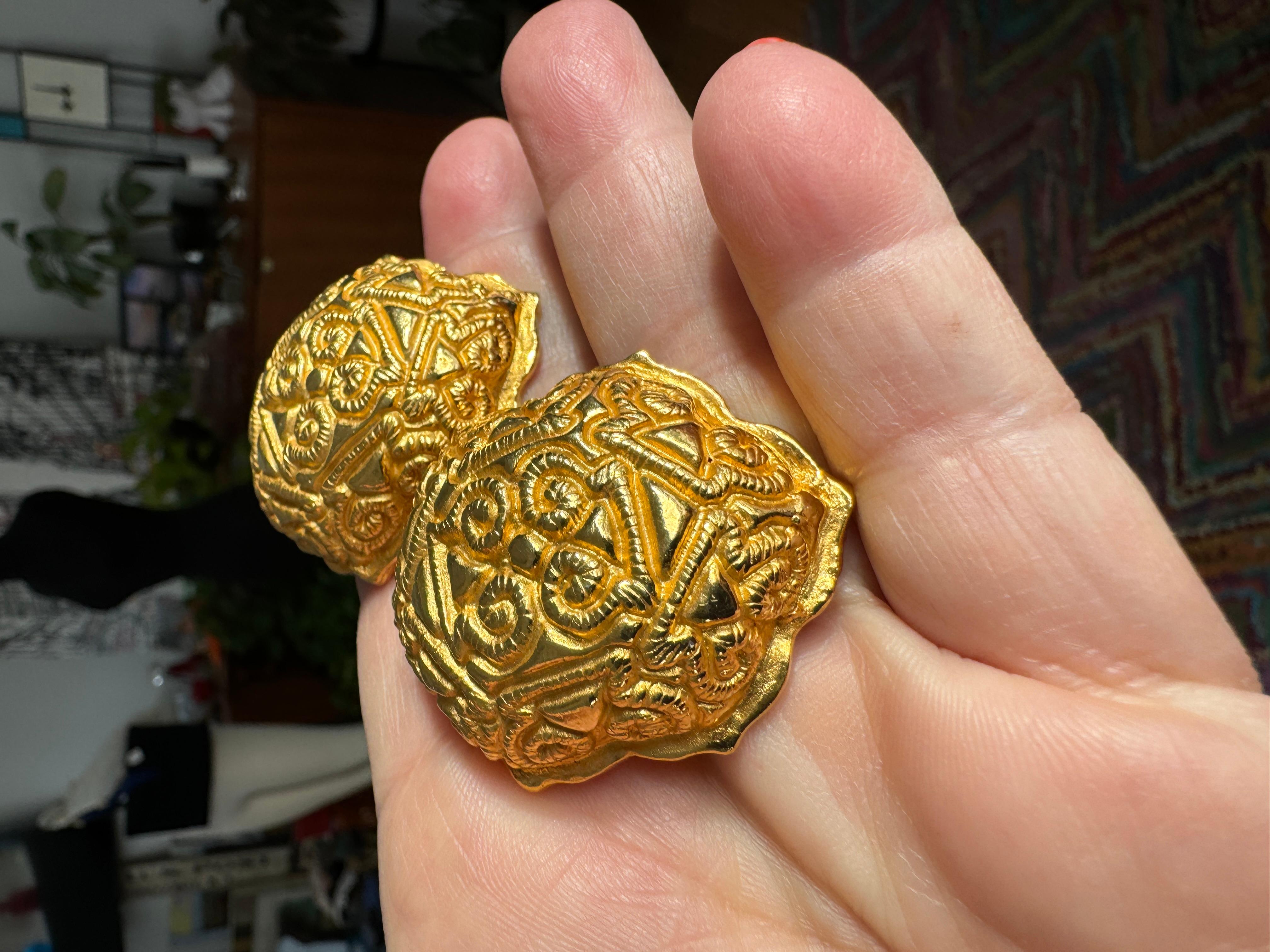 Dominique Aurientis Pendientes dorados 1980'S en venta 5