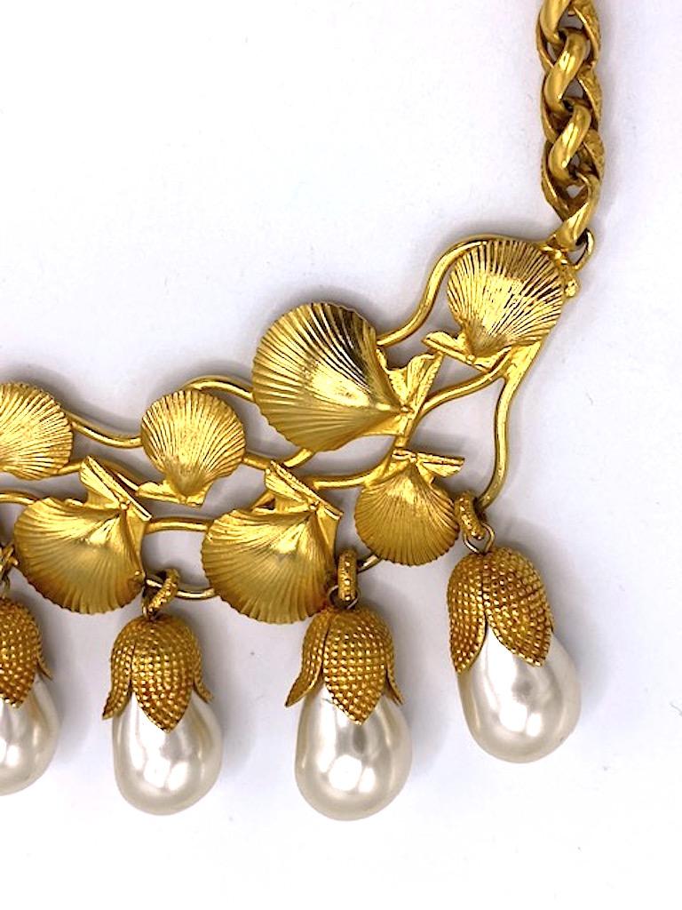 Dominique Aurientis Gold & Pearl Seashell Necklace 4