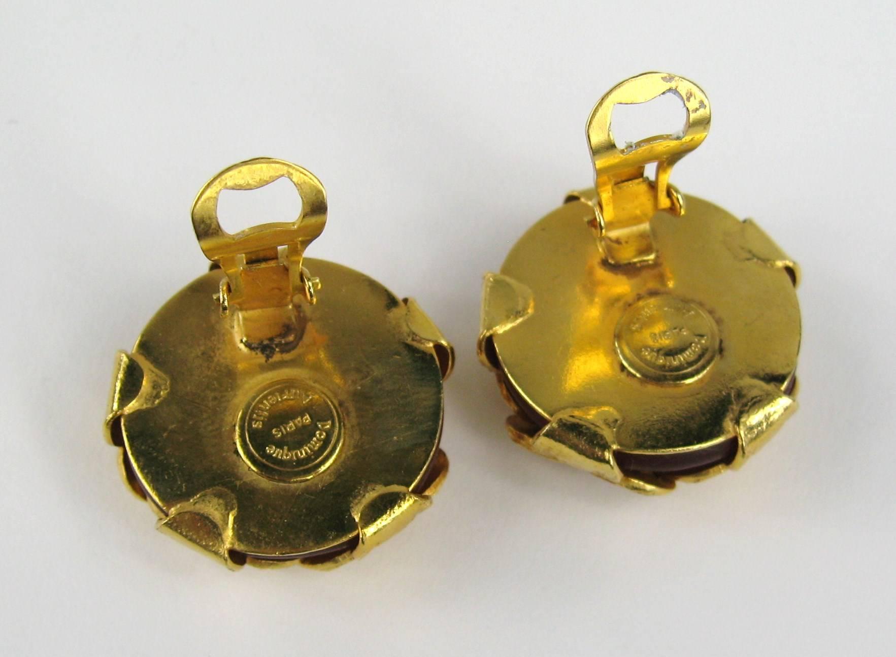  Dominique Aurientis Gripoix Glass earrings New, Never Worn 1980s In New Condition In Wallkill, NY