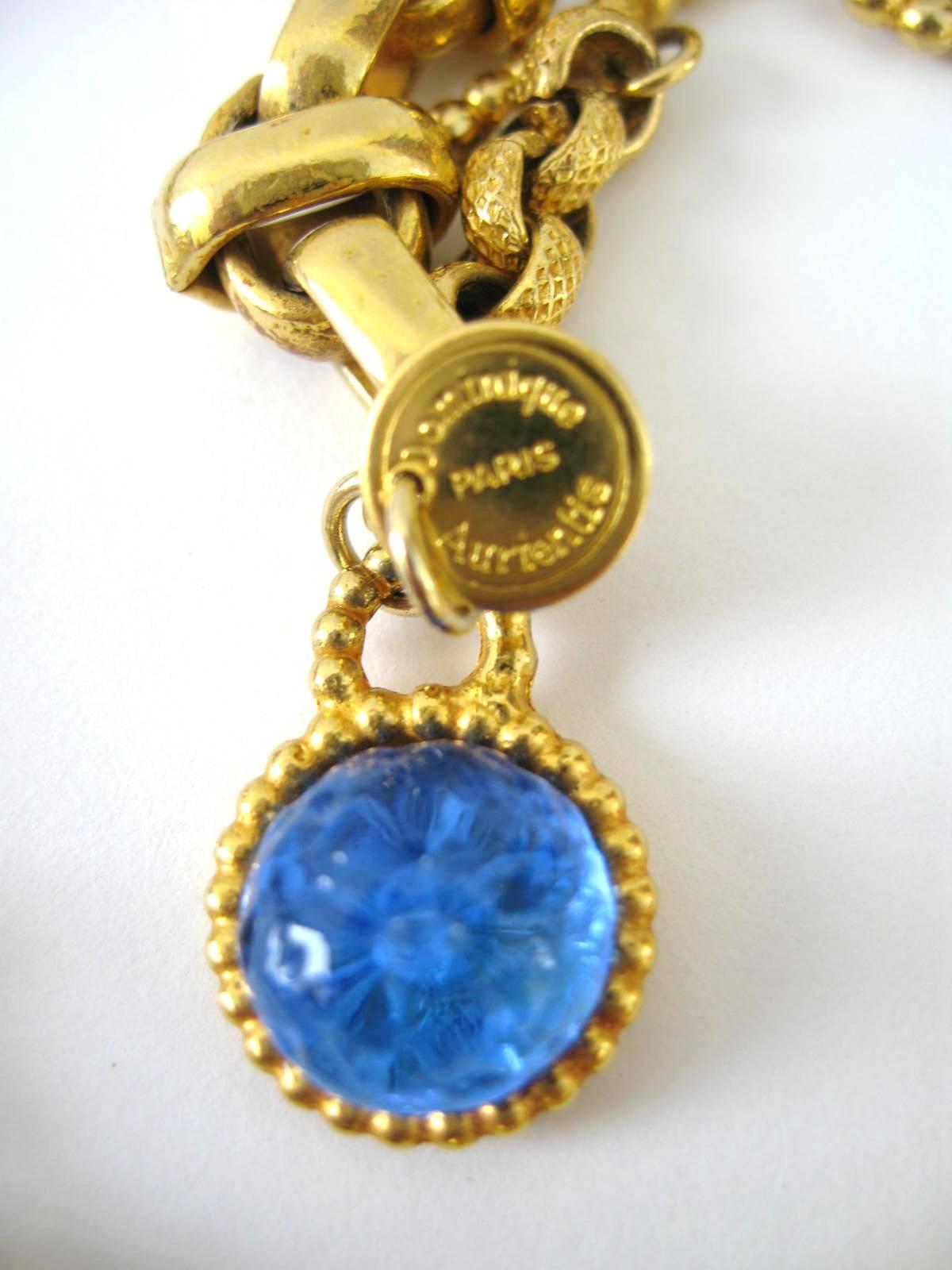 Dominique Aurientis Maltese Cross Gripoix Glass Necklace or Brooch 1980s 2