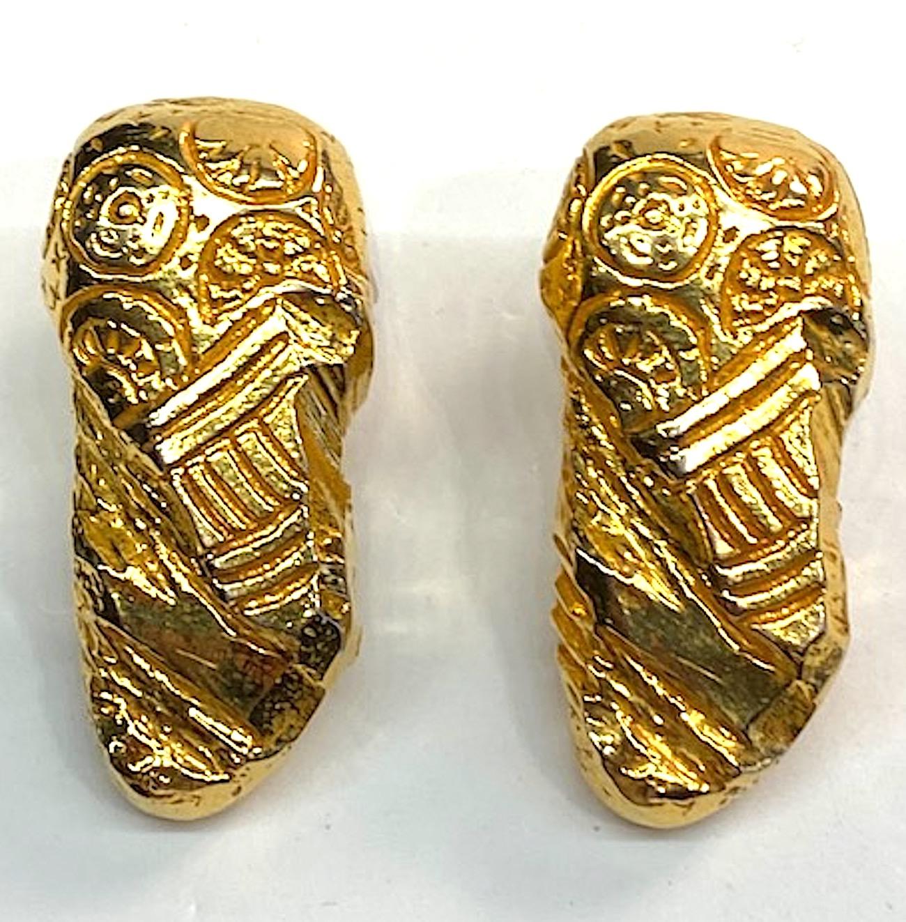 Dominique Aurientis Sculptural Earrings, 1980s In Good Condition In New York, NY