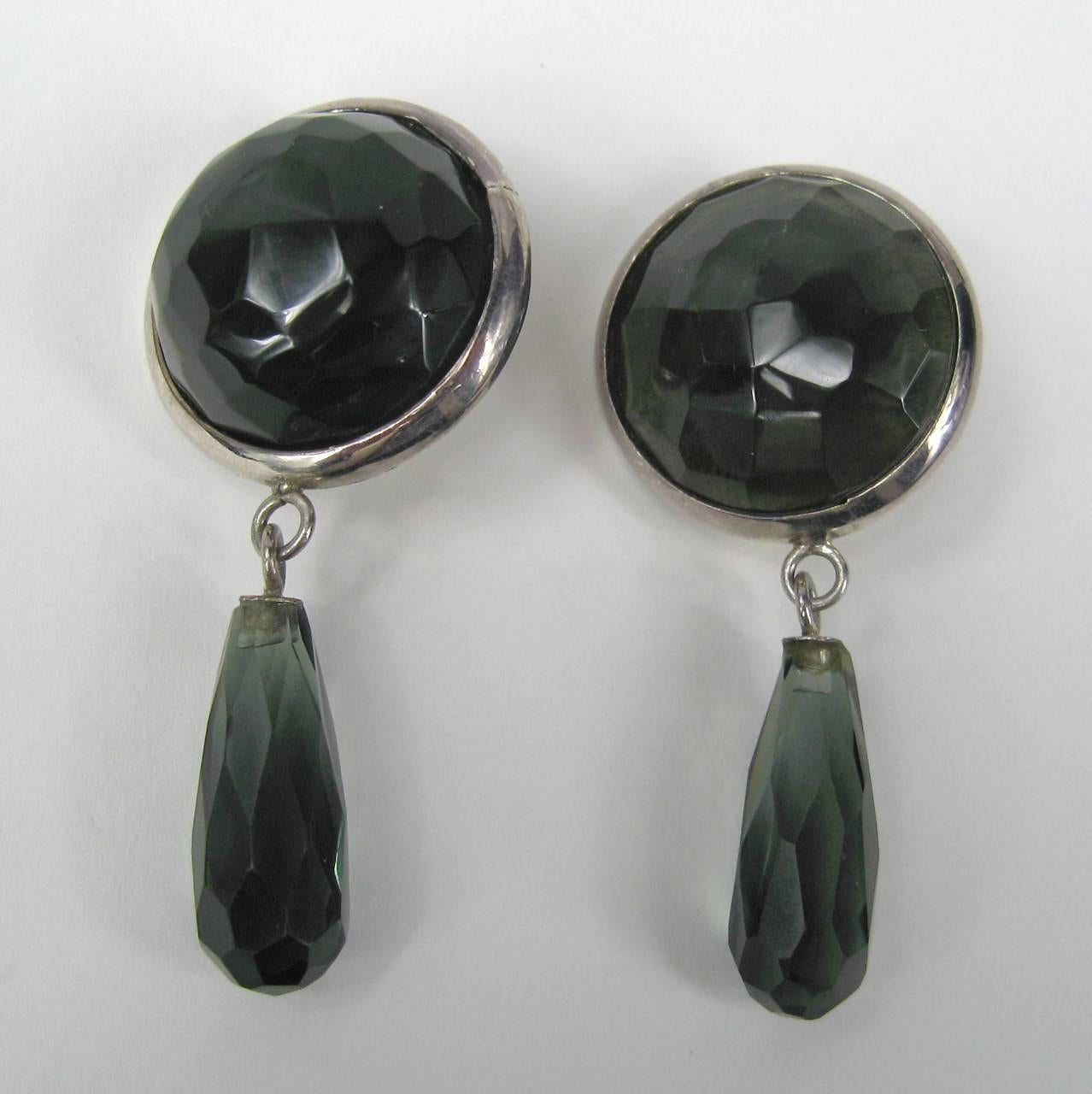 Dominique Aurientis - Orecchino in argento 925 - Vetro sfaccettato  Nuovo, mai indossato anni '80 In condizioni Nuovo in vendita a Wallkill, NY