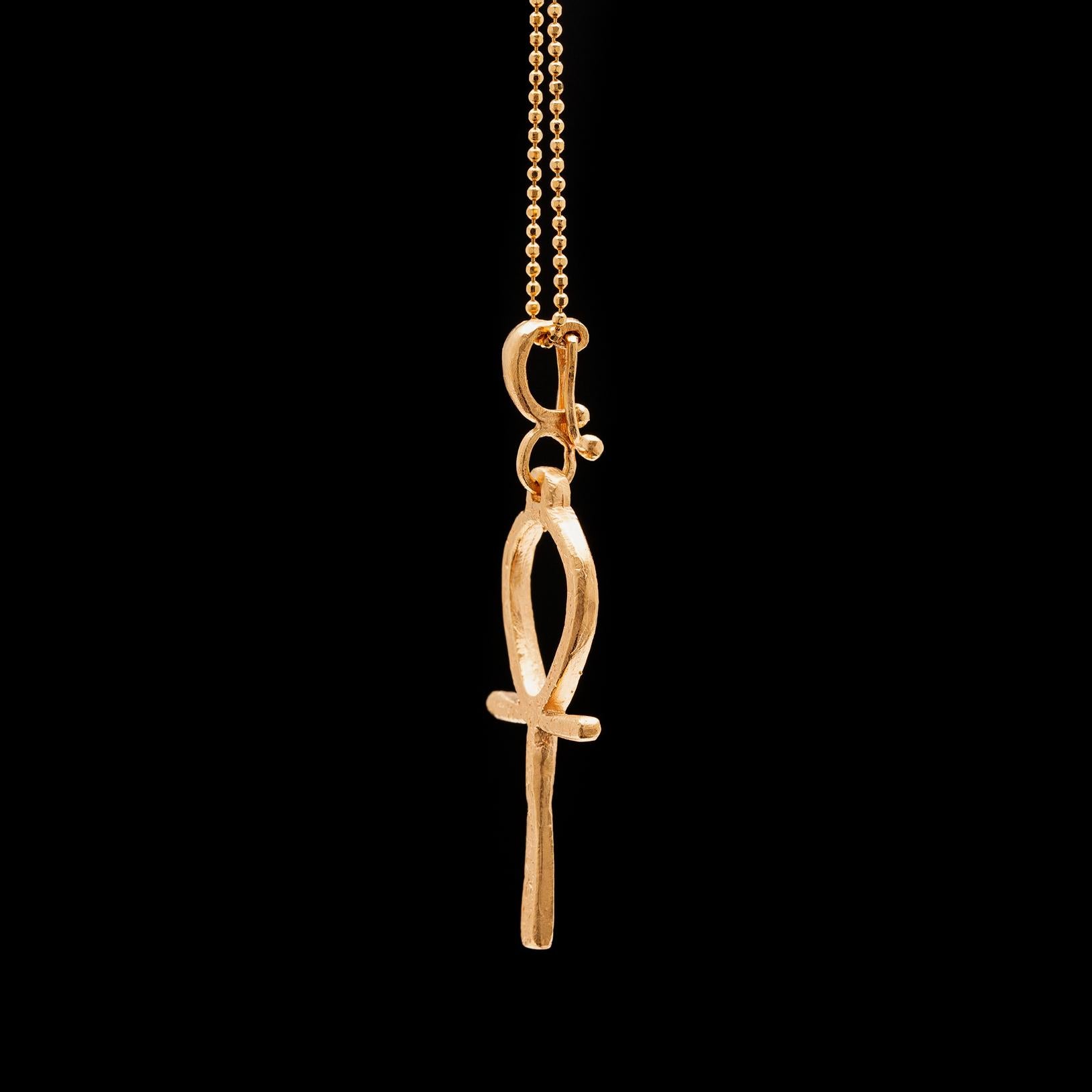 Egyptian Revival Dominique Cohen Boho Ankh Key of Life Pendant and Chain