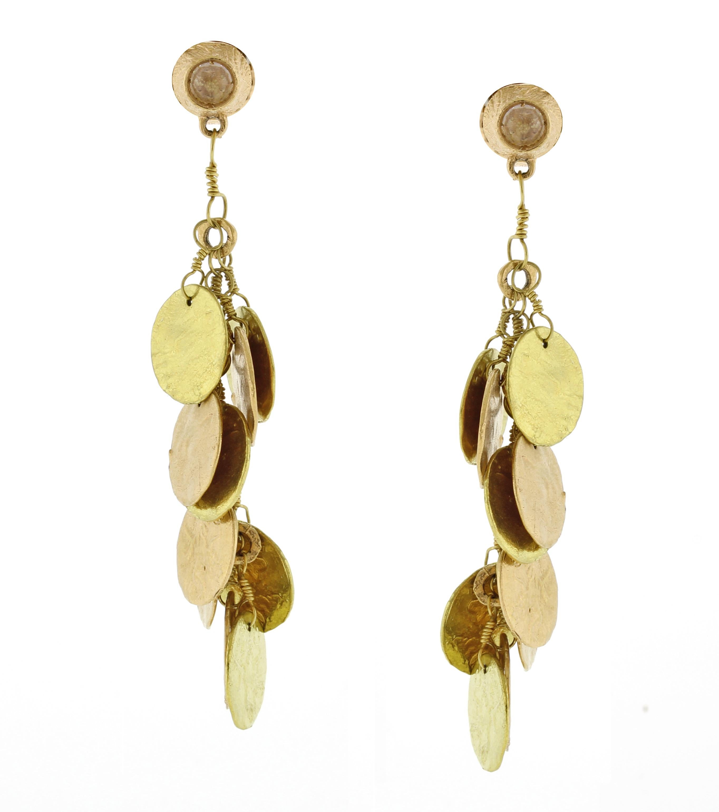 Dominique Cohen Rose and Yellow Gold Griffin Coin Earrings In Excellent Condition For Sale In Bethesda, MD