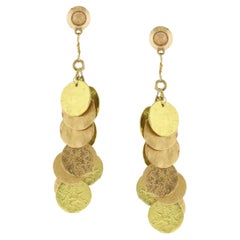 Dominique Cohen Rose and Yellow Gold Griffin Coin Earrings