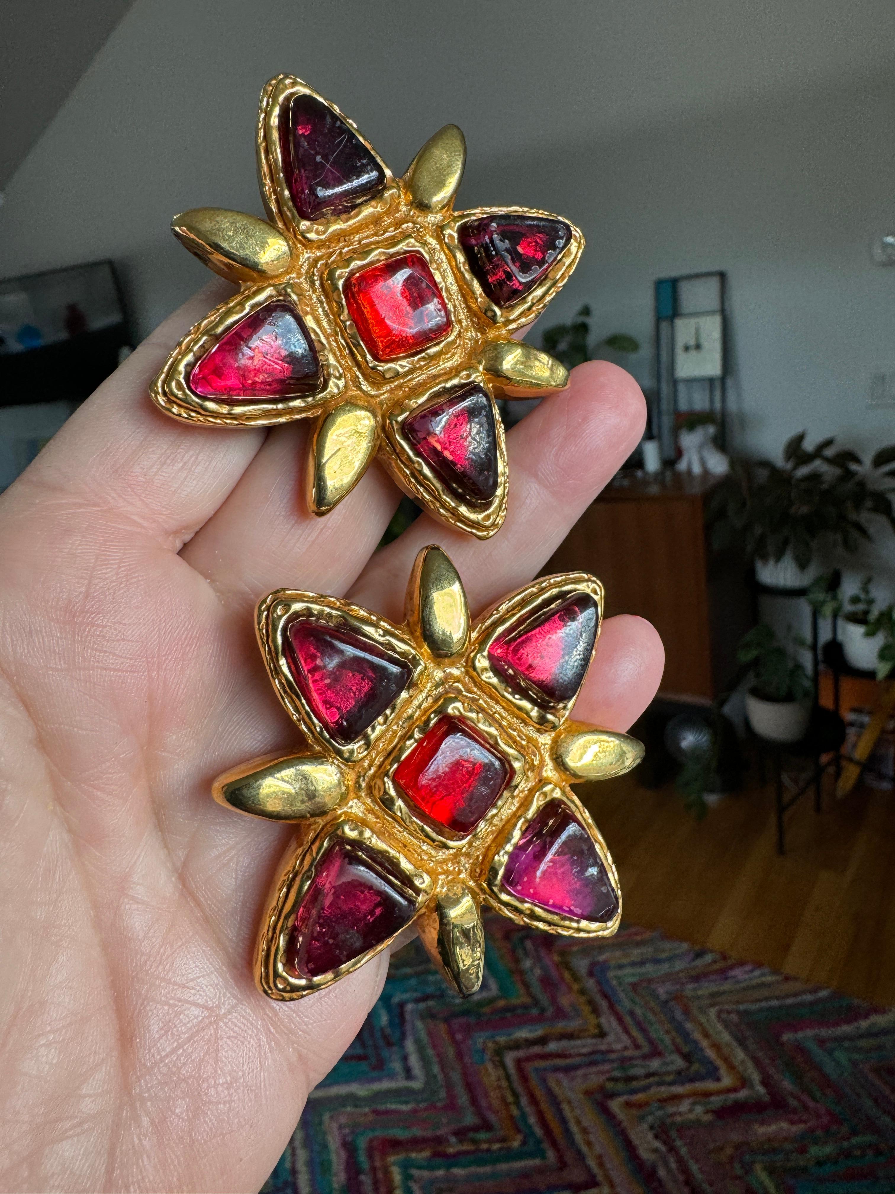 Orecchini Massive di Dominique Denaive Hollywood Glam in oro e dorato in vendita 7