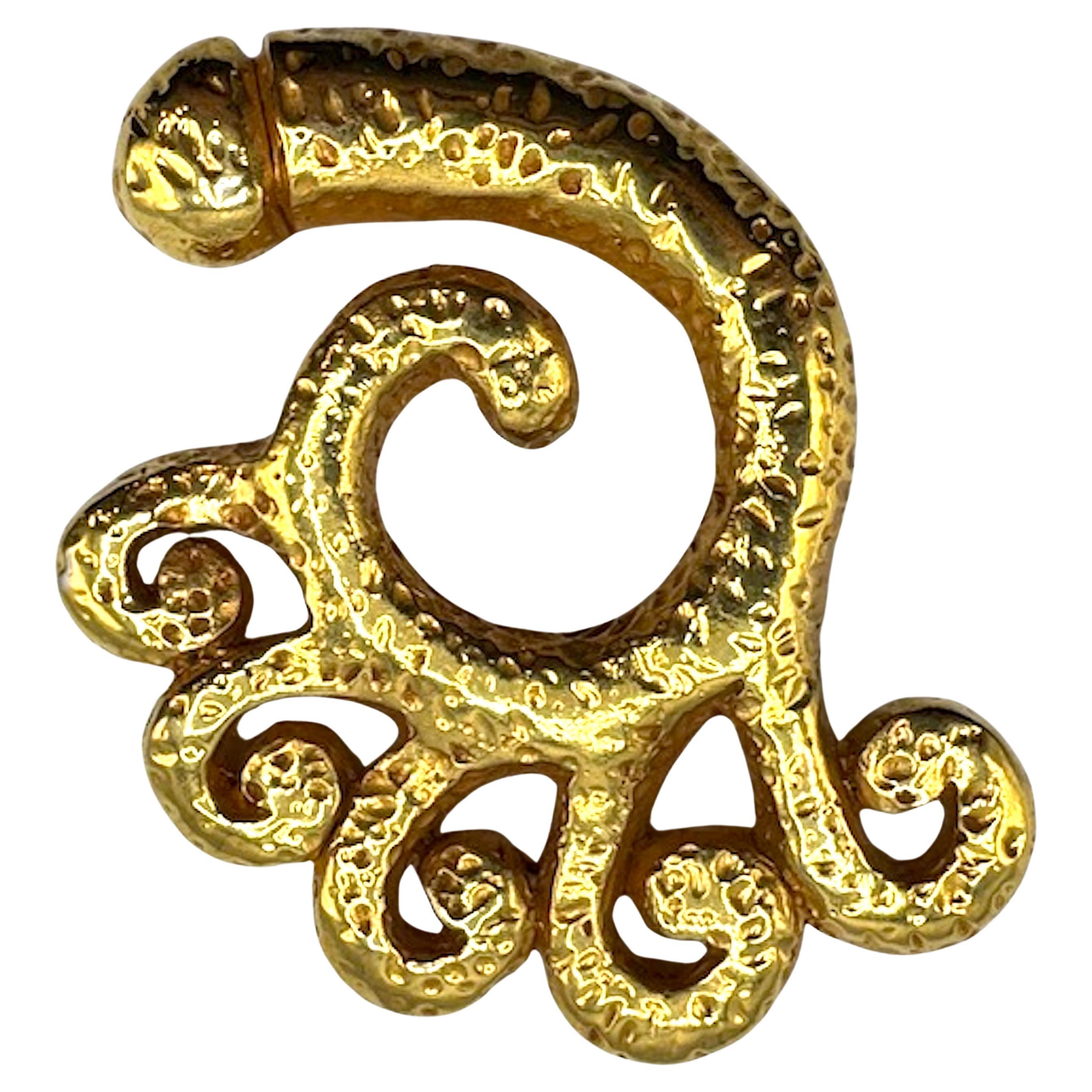 Dominique Denaive, Paris Broche en or abstrait "Martele" des années 1990