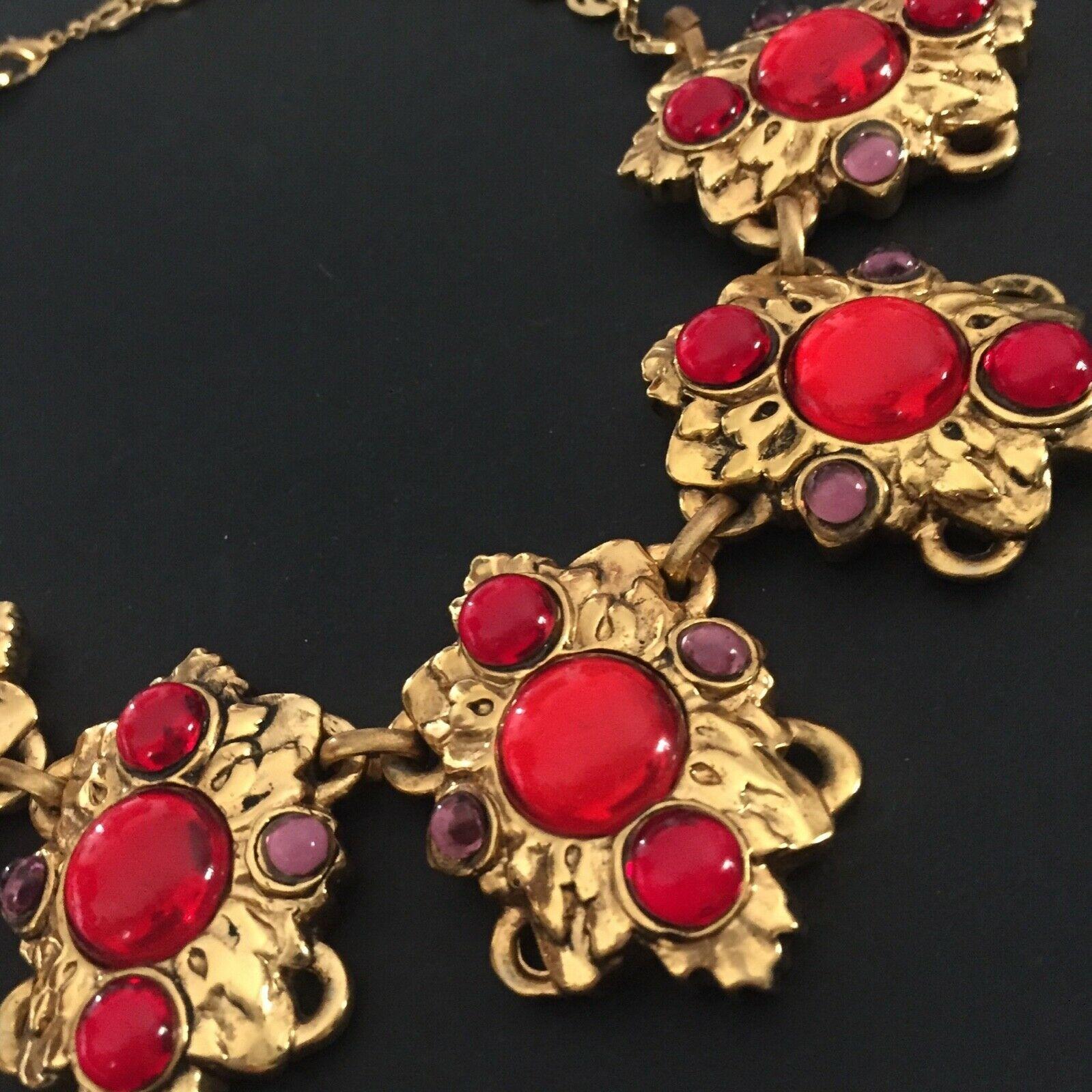 DOMINIQUE DENAIVE Paris, Vintage 1980s NECKLACE, Neo Baroque In Good Condition For Sale In SAINT-CLOUD, FR