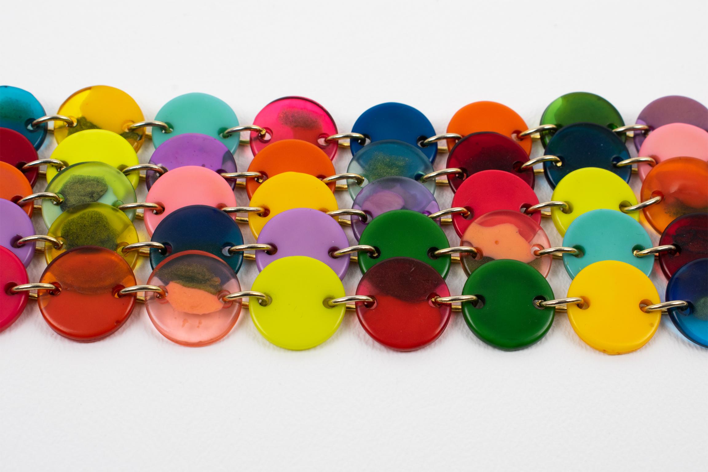  Dominique Denaive Paris Bracelet à maillons en résine multicolore Unisexe 
