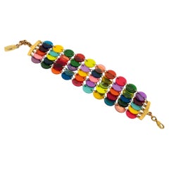 Dominique Denaive París Pulsera de eslabones de resina multicolor