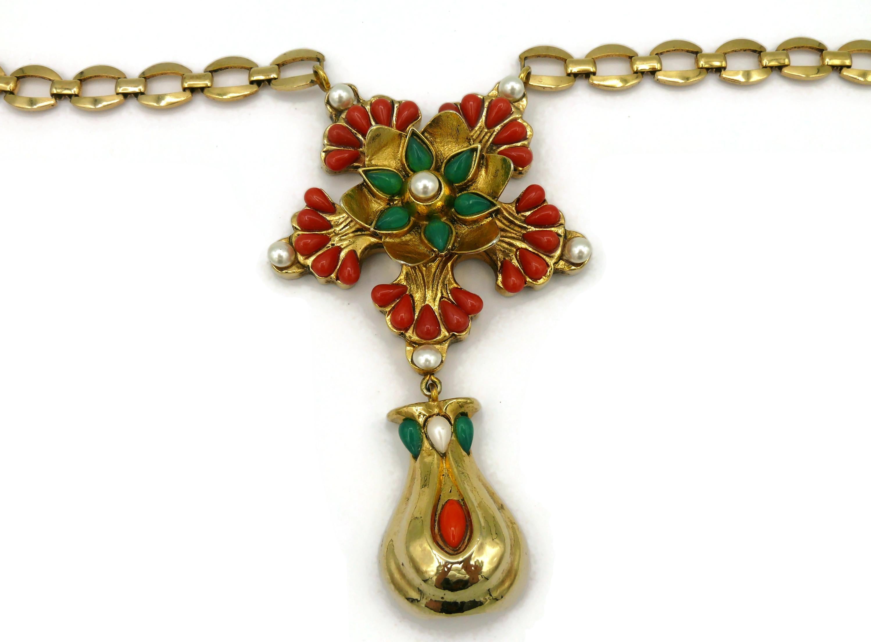 Set di collana e orecchini con ciondolo vintage Dominique Denaive in vendita 6