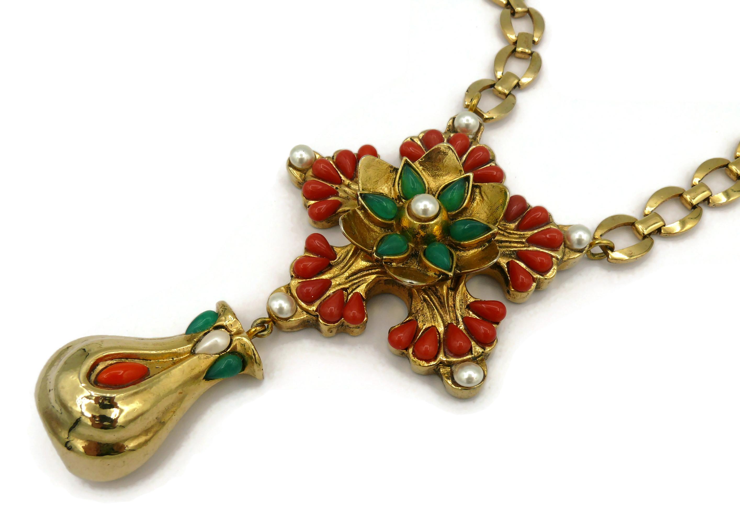 Set di collana e orecchini con ciondolo vintage Dominique Denaive in vendita 8