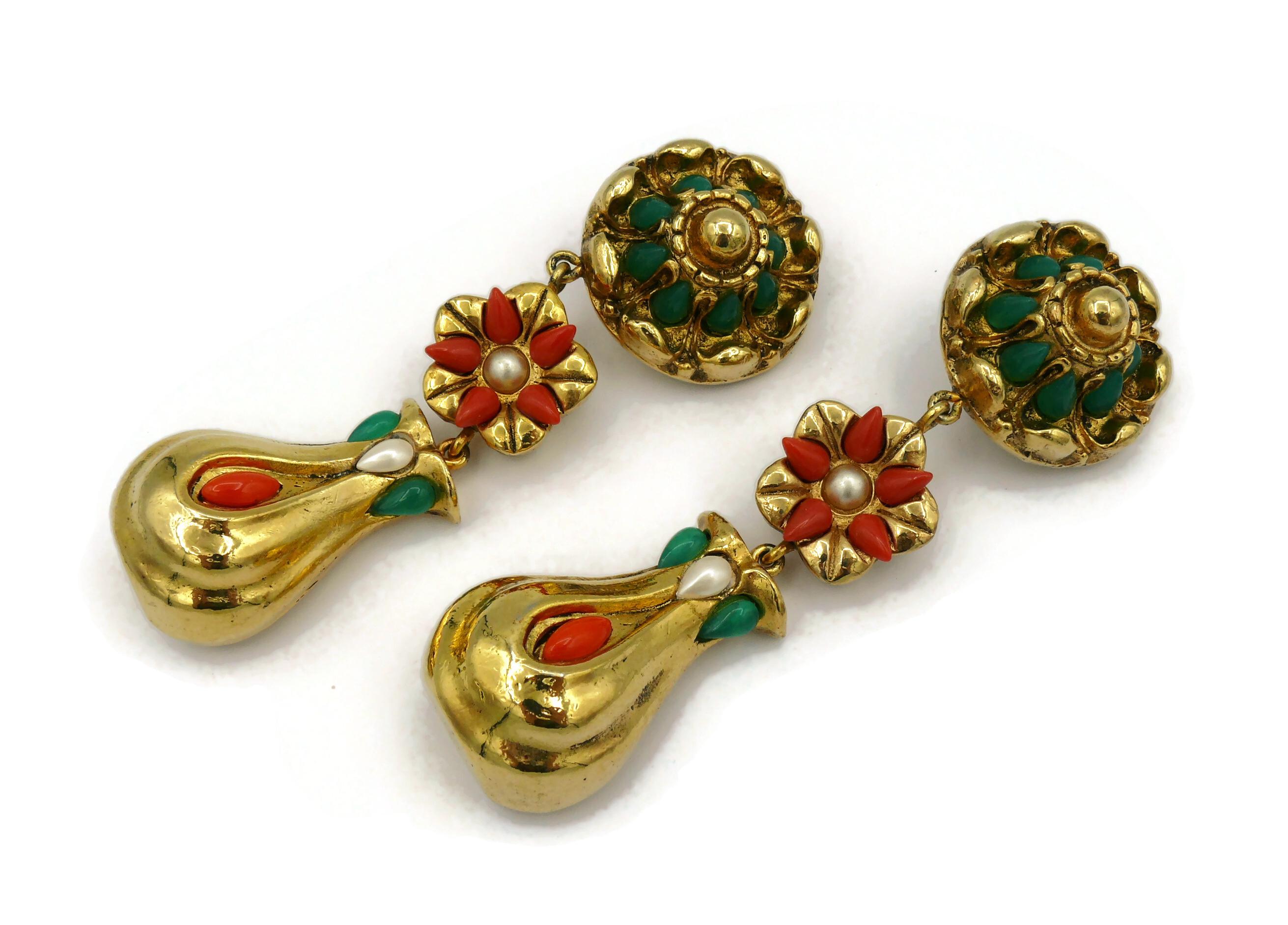 DOMINIQUE DENAIVE Vintage Pendant Necklace and Earring Set For Sale 13