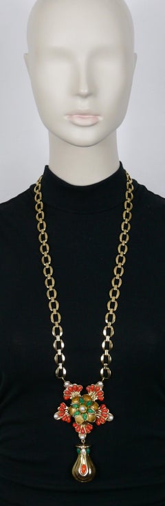 DOMINIQUE DENAIVE Parure collier et boucles d'oreilles vintage