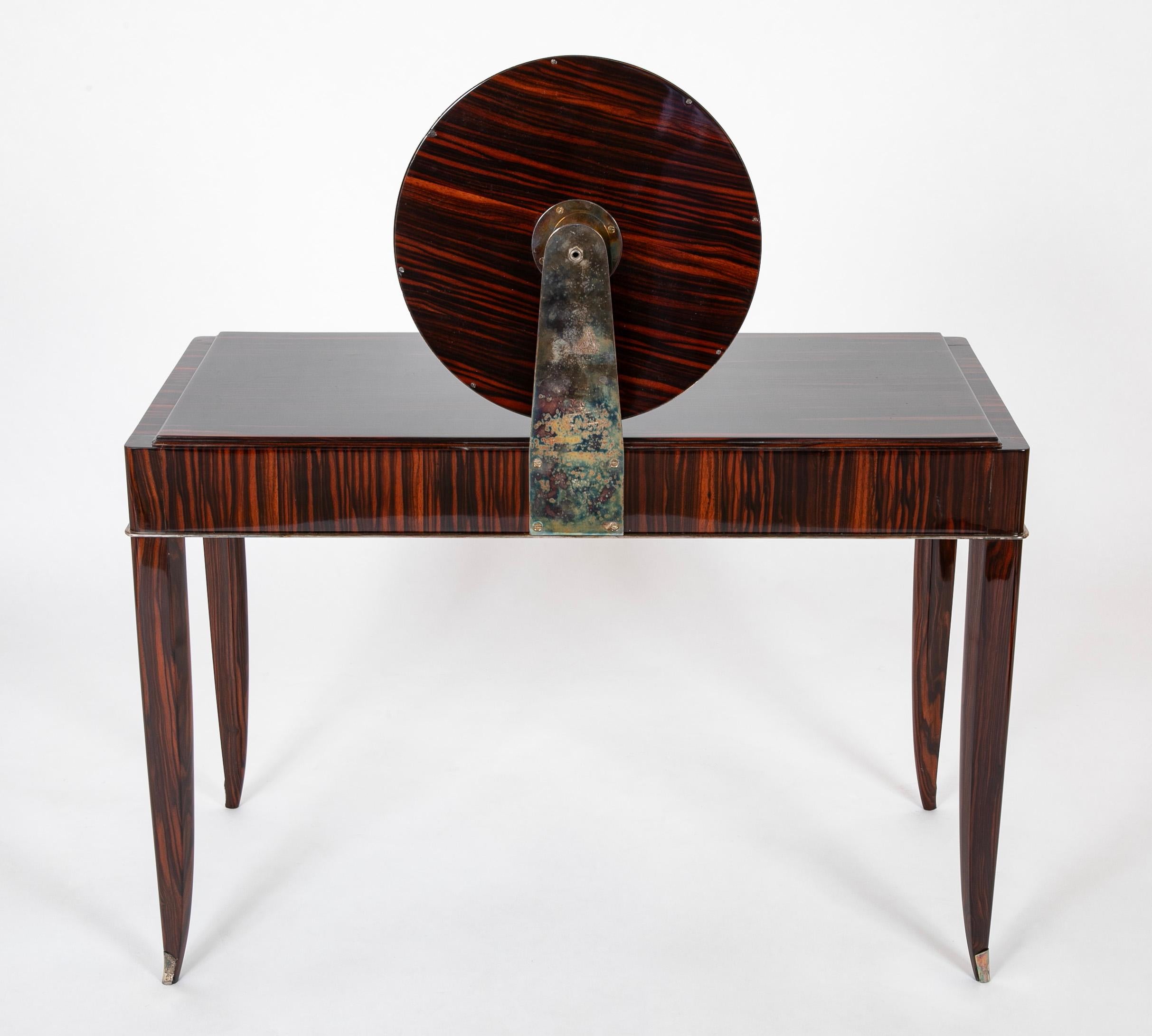 Dominique Dressing Table in Macassar Ebony With Mirror For Sale 7