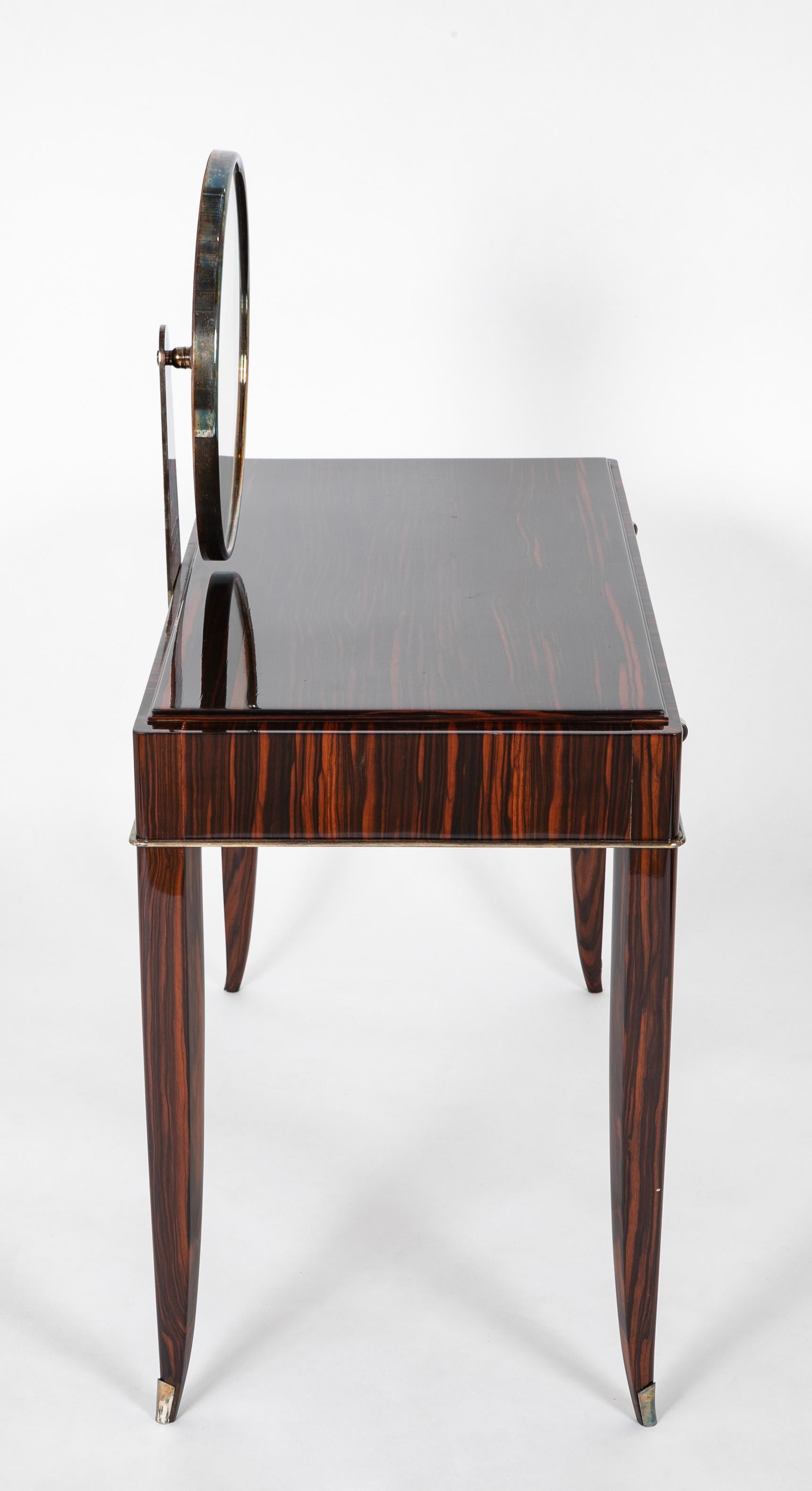Mid-20th Century Dominique Dressing Table in Macassar Ebony With Mirror For Sale