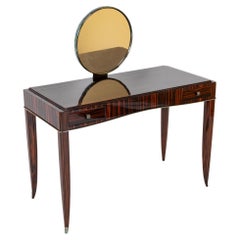 Dominique Dressing Table in Macassar Ebony With Mirror