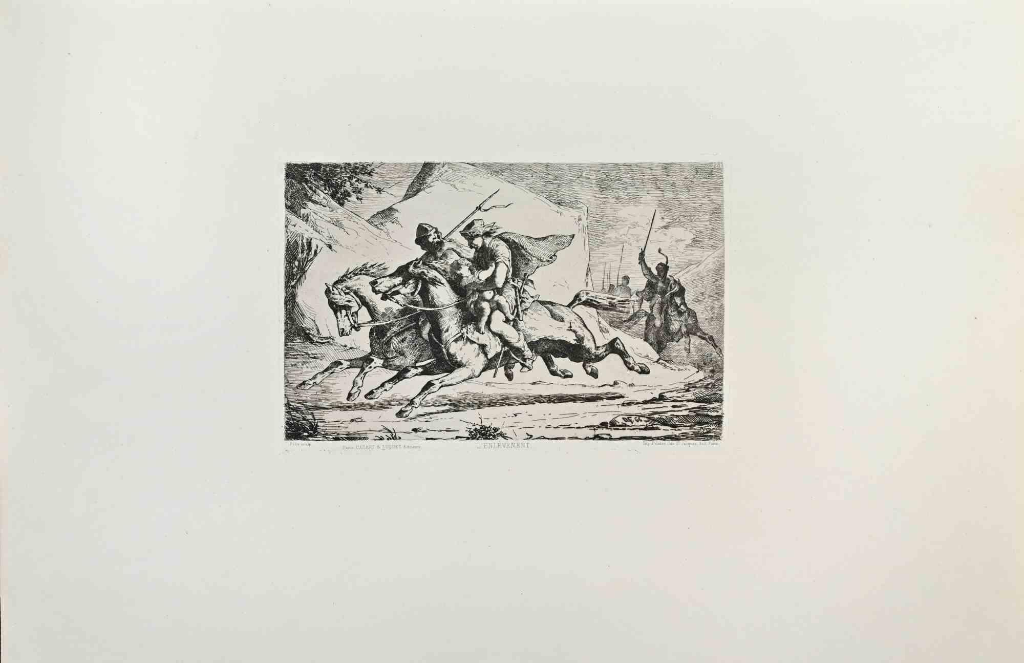L'Elevèment - Radierung von Dominique Félix - 1870er Jahre