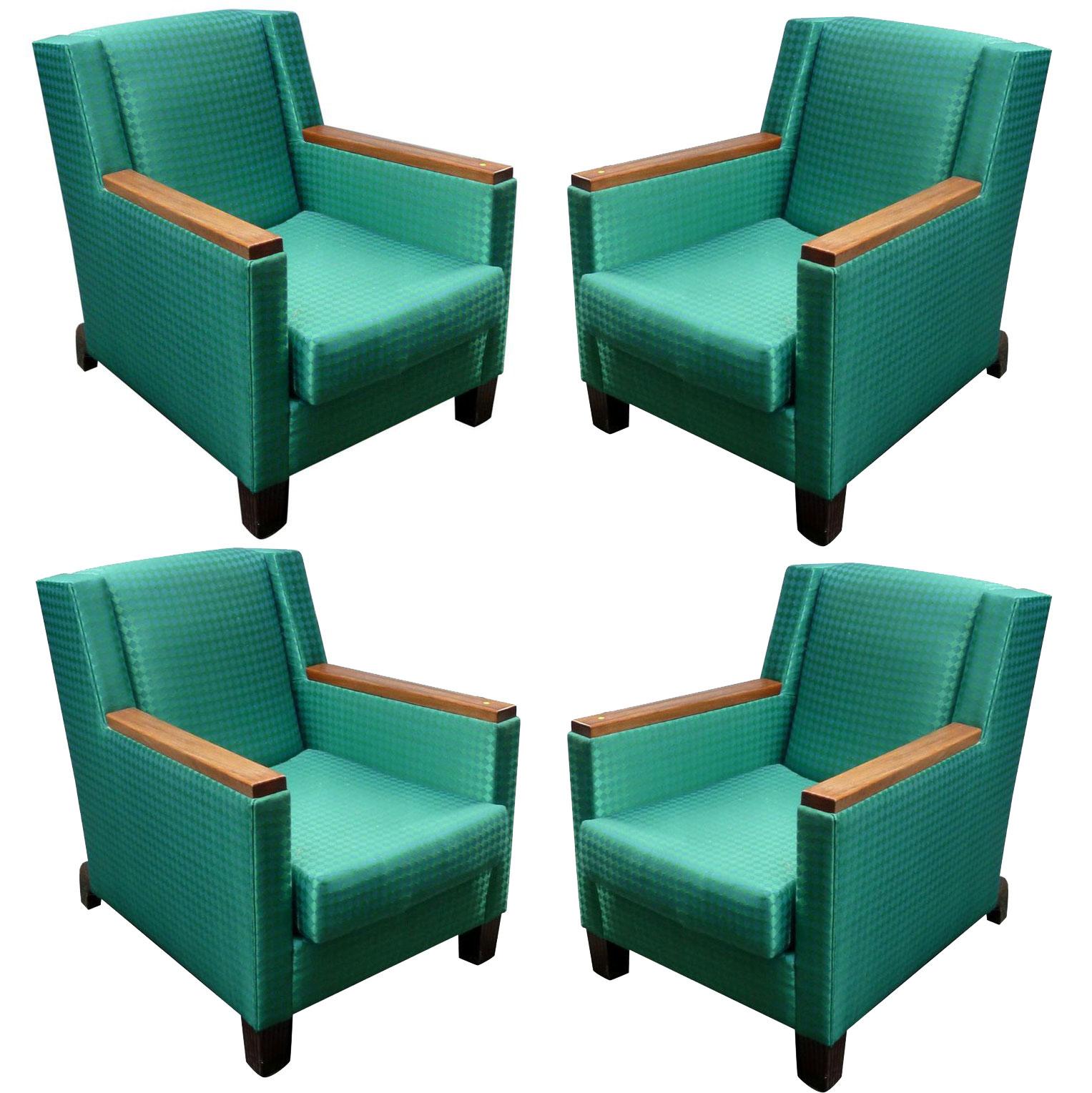 Dominique, Four Armchairs Art Deco Period, circa 1935