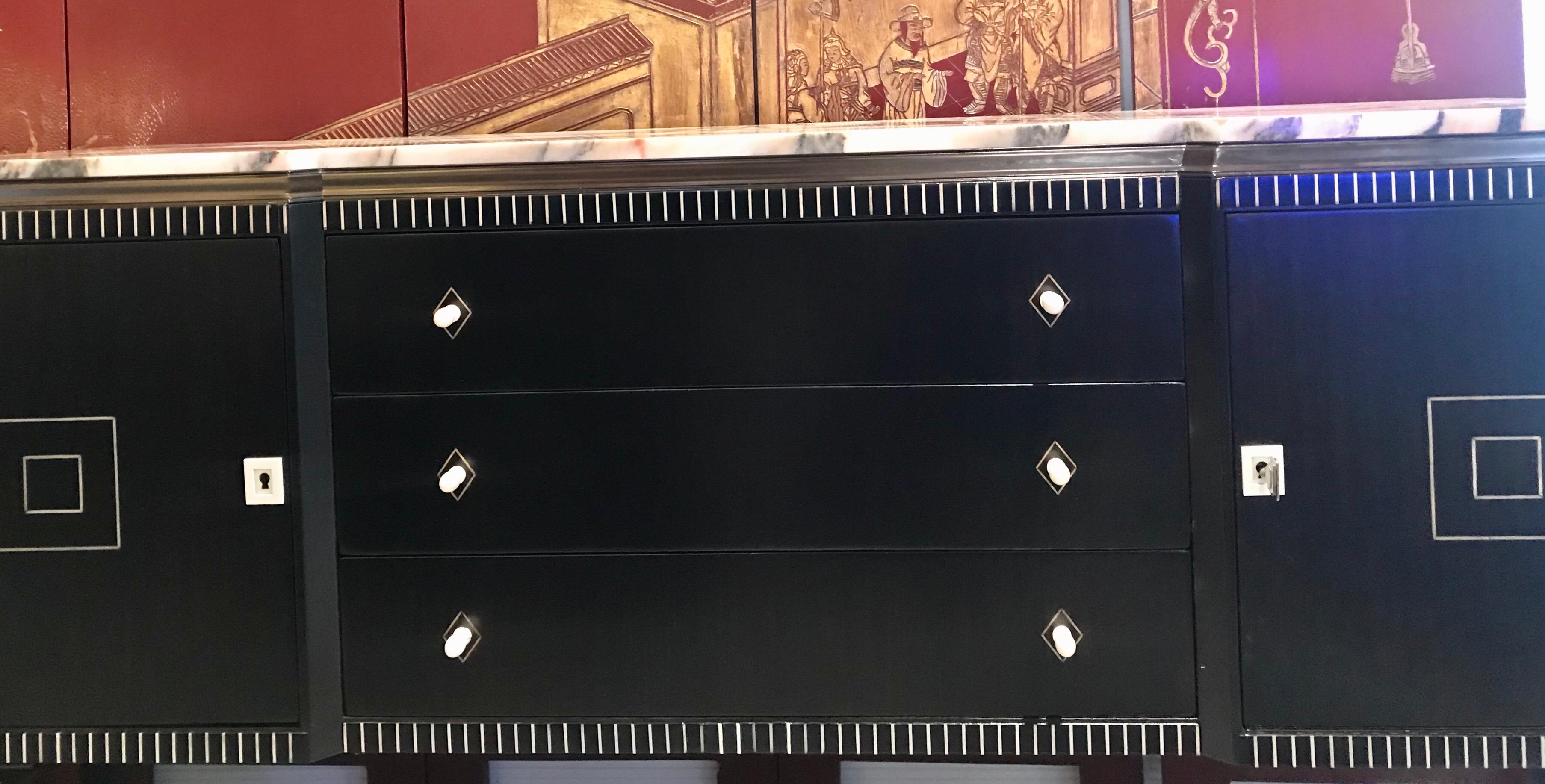 Dominique French Art Deco Ebony of Macassar Sideboard For Sale 6