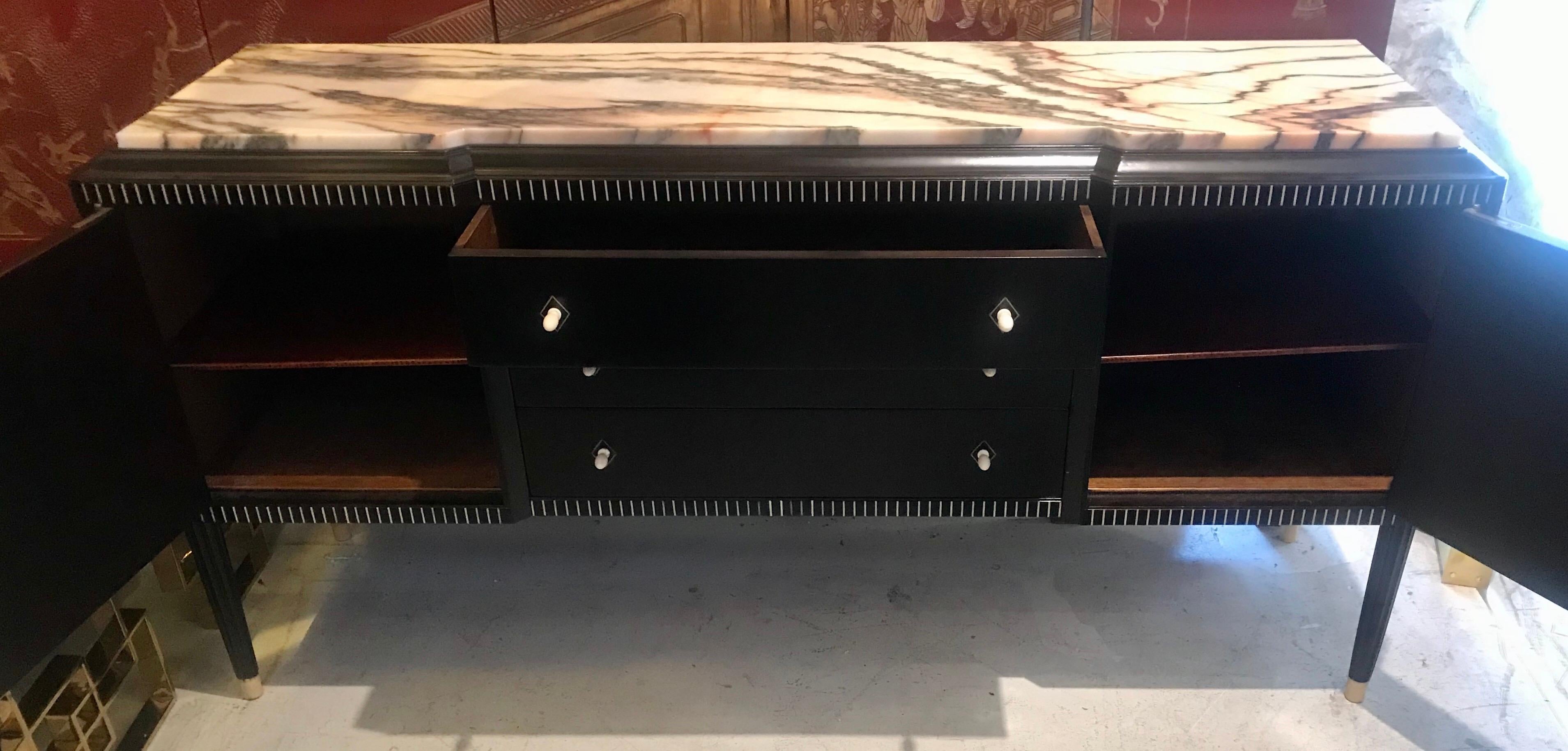 Dominique French Art Deco Ebony of Macassar Sideboard For Sale 8