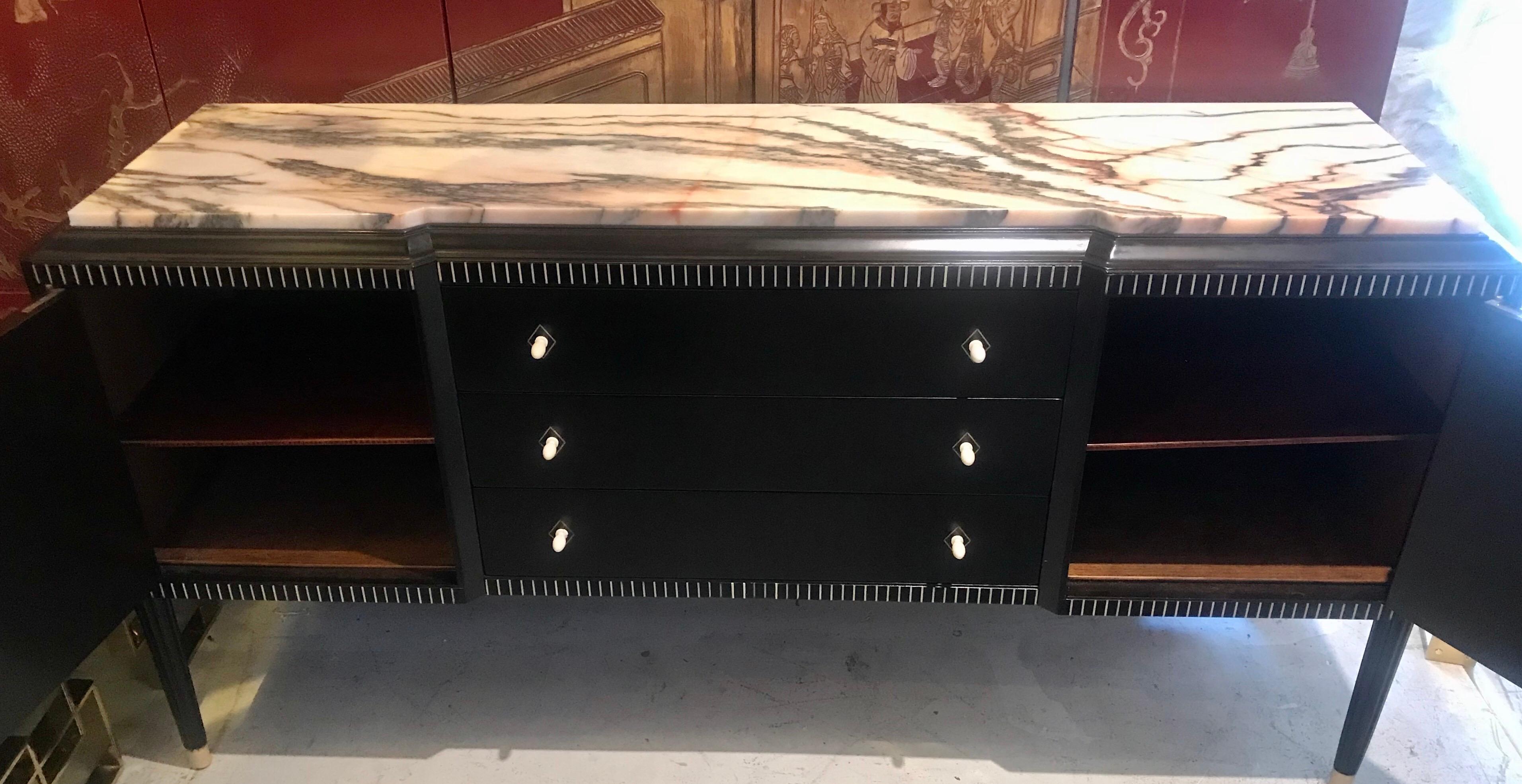 Dominique French Art Deco Ebony of Macassar Sideboard For Sale 9