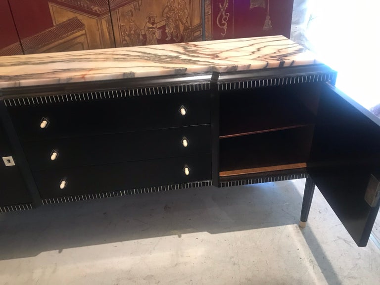 Dominique French Art Deco Ebony of Macassar Sideboard For Sale 11